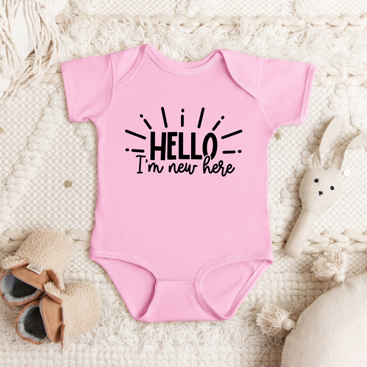 Hello I'm New Here Rays | Baby Graphic Short Sleeve Bodysuit