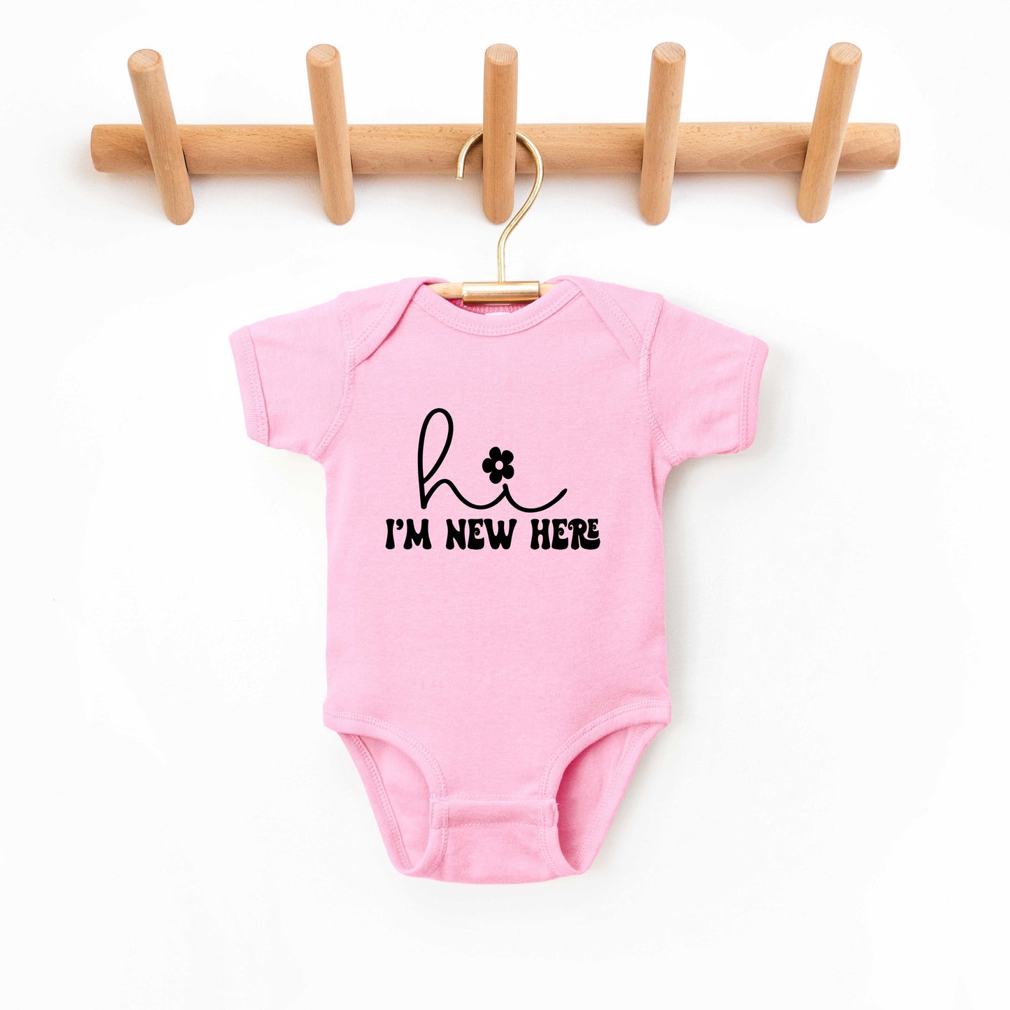 Hi I'm New Here | Baby Graphic Short Sleeve Bodysuit