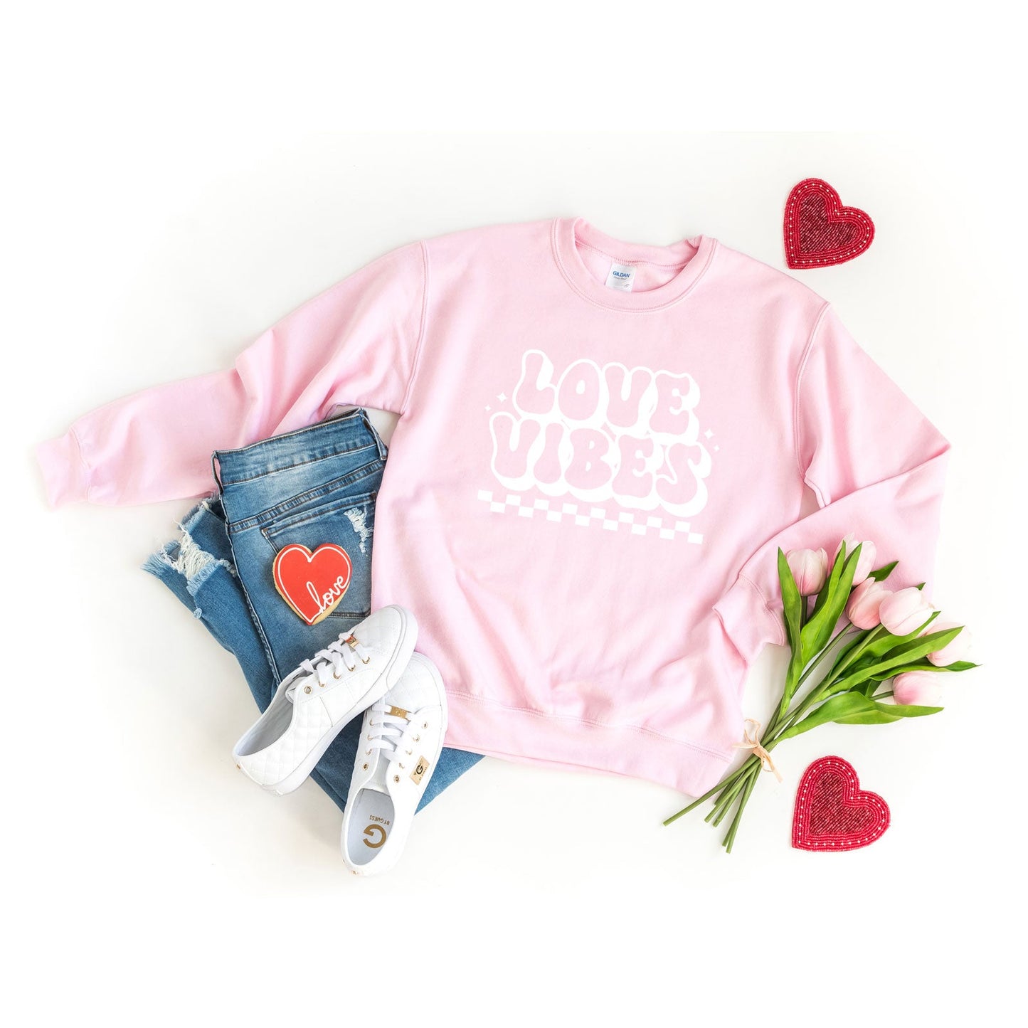 Love Vibes Checkered | Sweatshirt