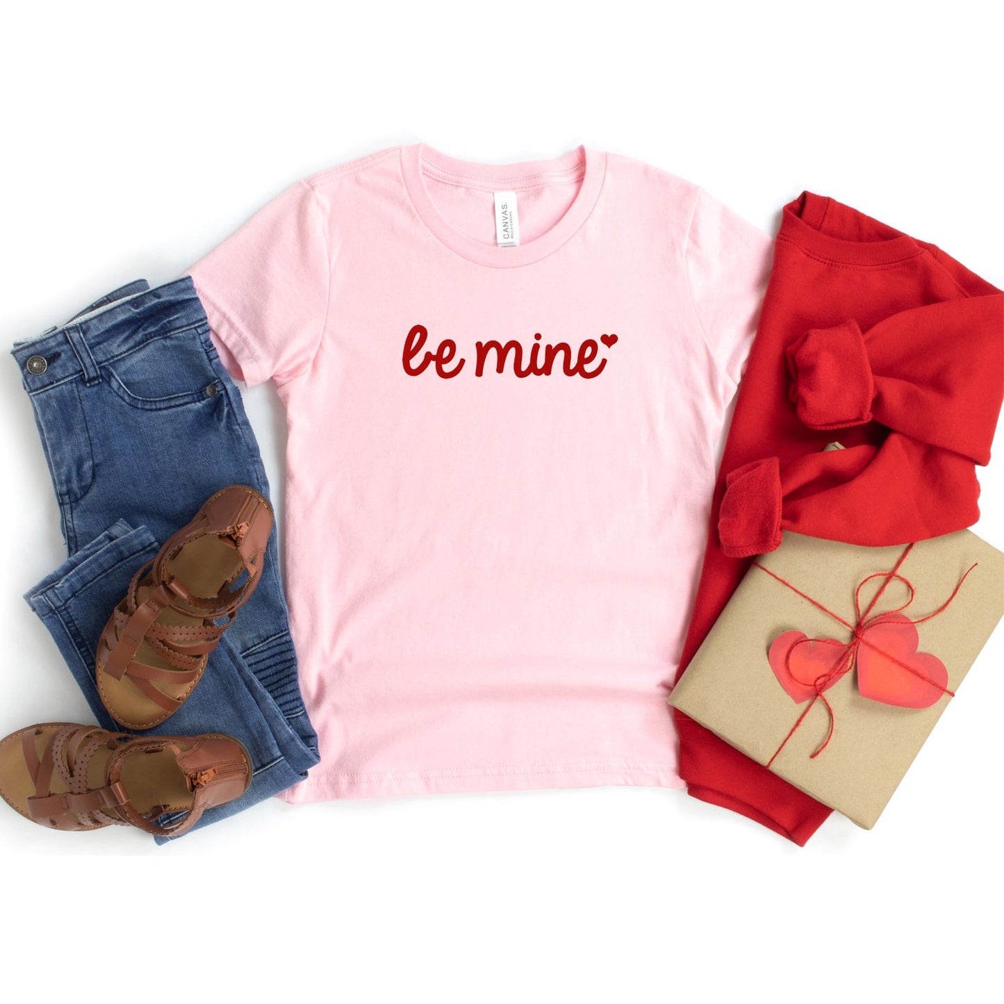 Be Mine Cursive Heart | Youth Short Sleeve Crew Neck