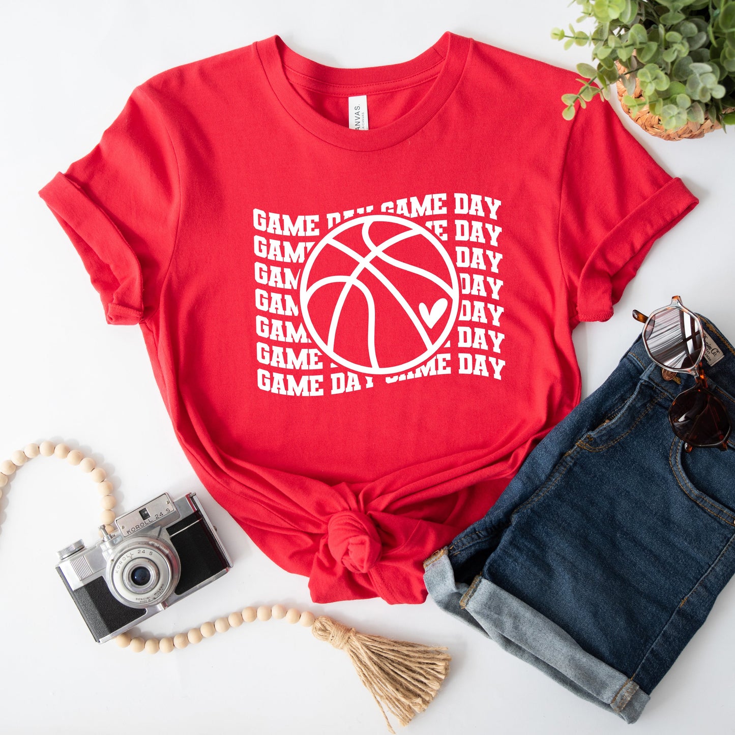Basketball Game Day Stacked | Short Sleeve Graphic Tee