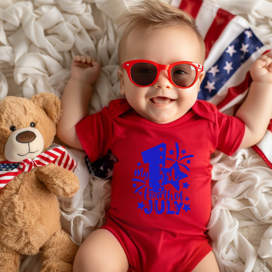 My 1st Fourth Of July | Baby Graphic Short Sleeve Bodysuit