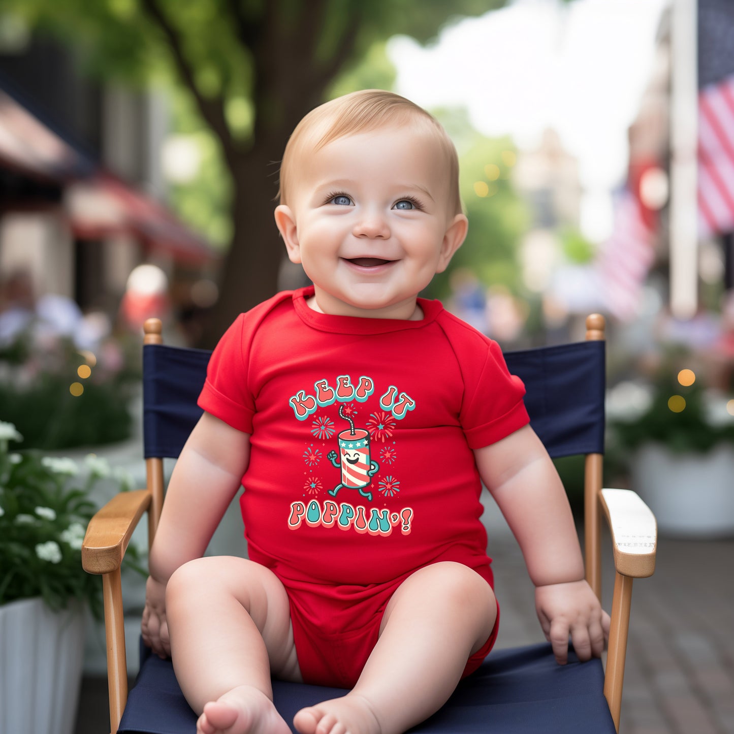 Keep It Poppin' Firework | Baby Graphic Short Sleeve Bodysuit