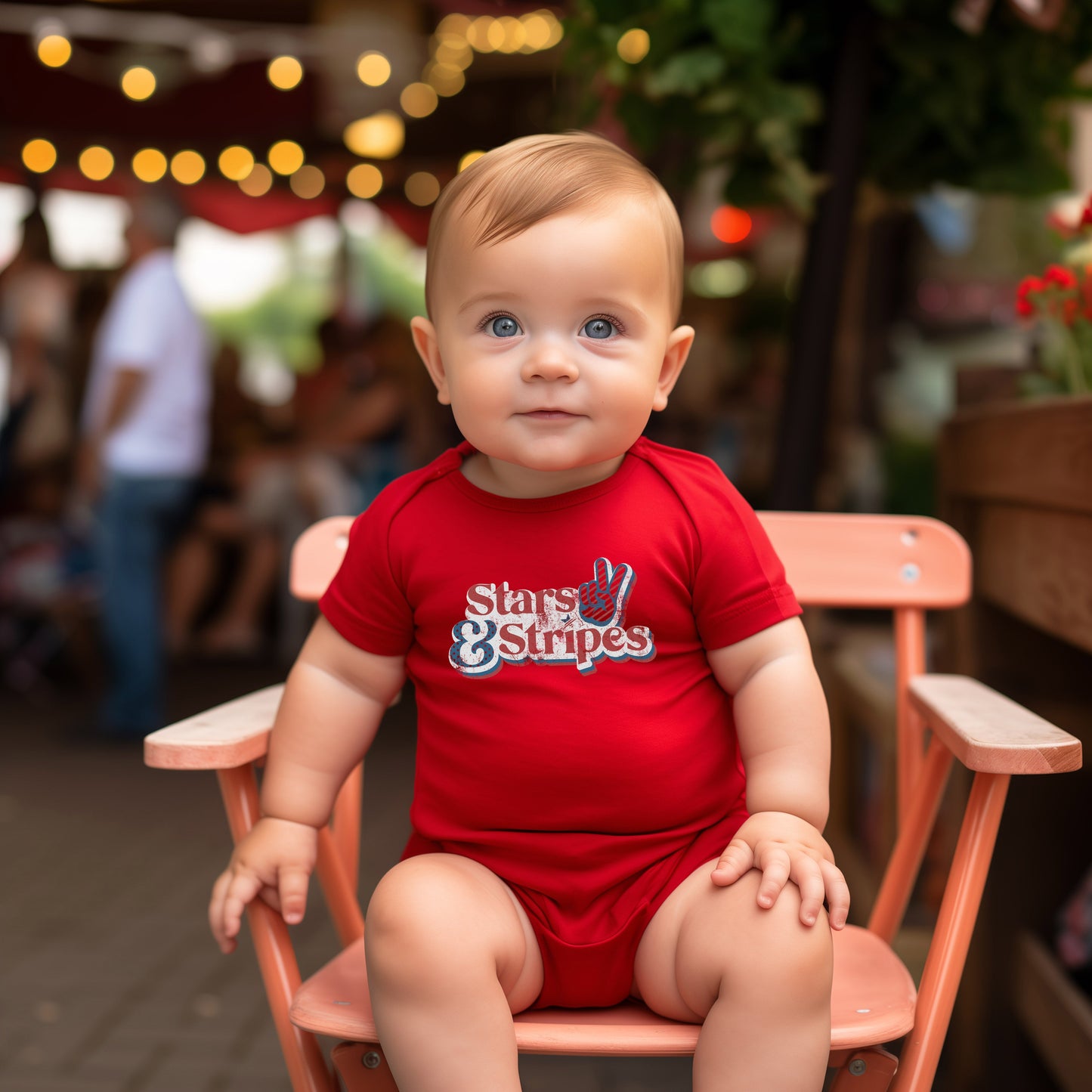 Stars And Stripes Distressed | Baby Graphic Short Sleeve Bodysuit