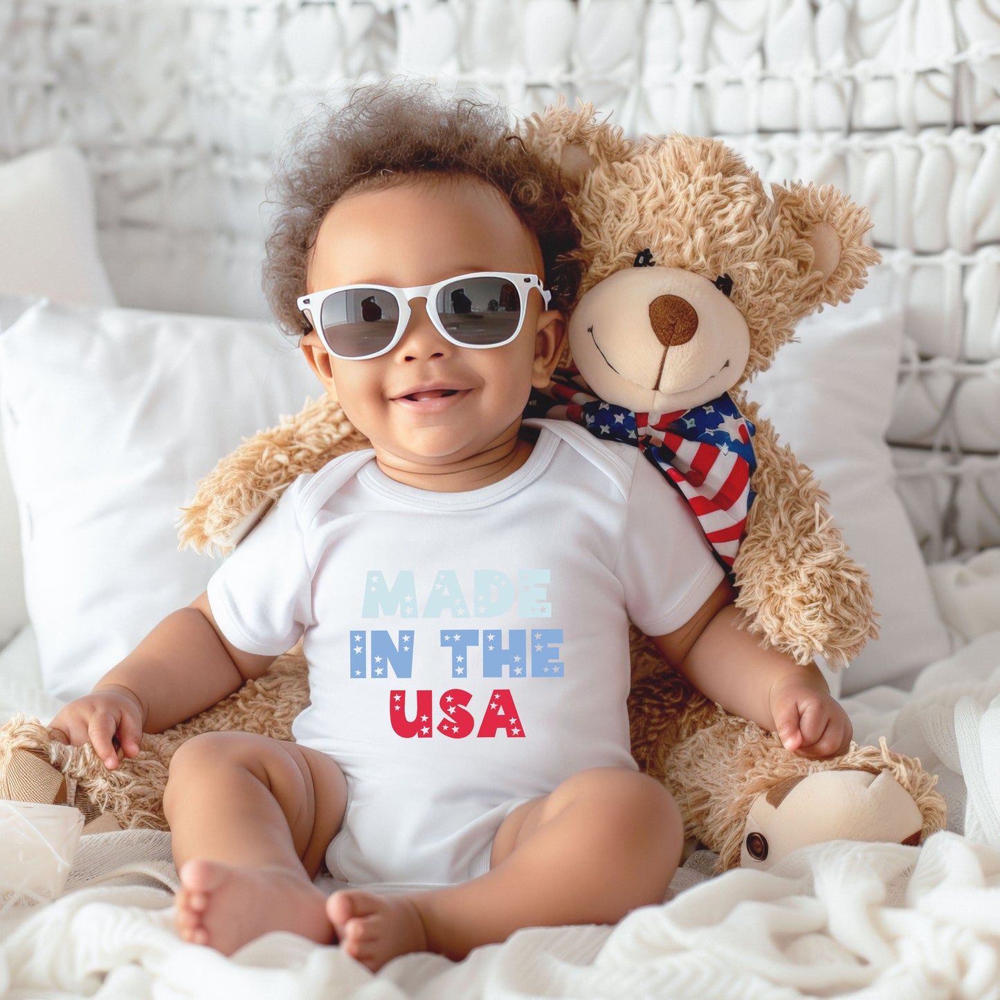 Made In The USA Pastel | Baby Graphic Short Sleeve Bodysuit