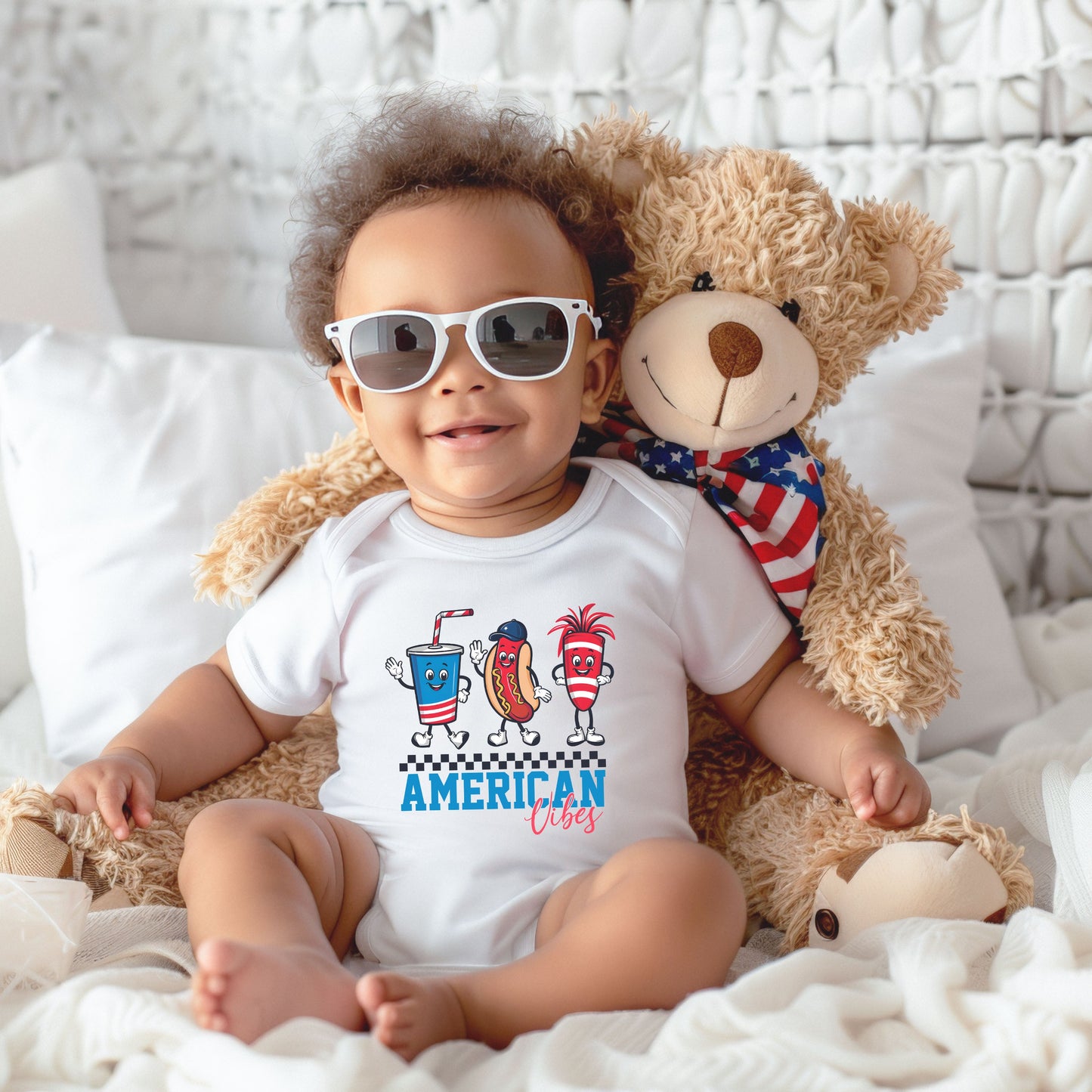 American Vibes Hot Dog | Baby Graphic Short Sleeve Bodysuit