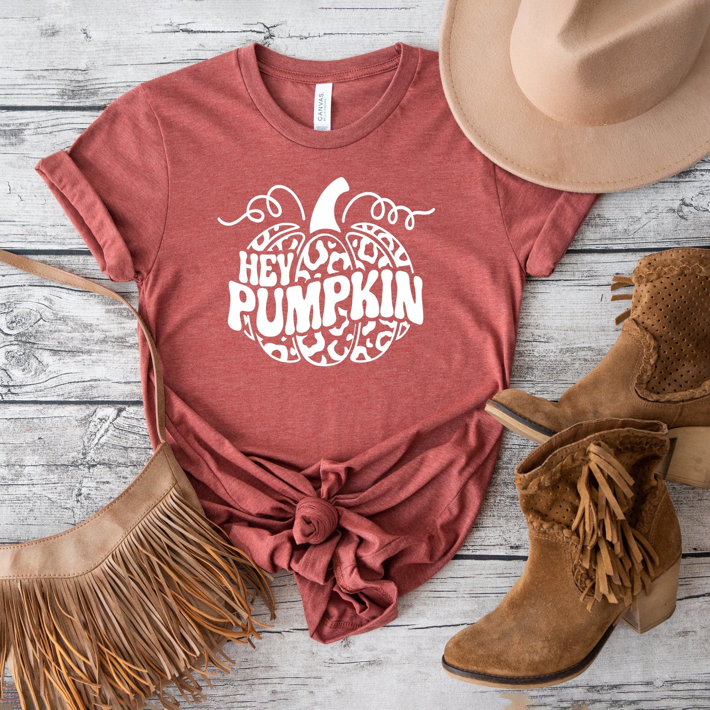 Leopard Hey Pumpkin | Short Sleeve Graphic Tee