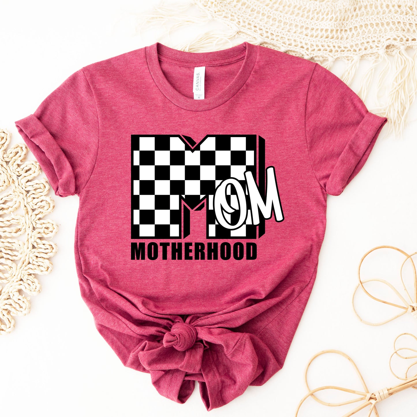 Mom Motherhood Checkered | Short Sleeve Graphic Tee