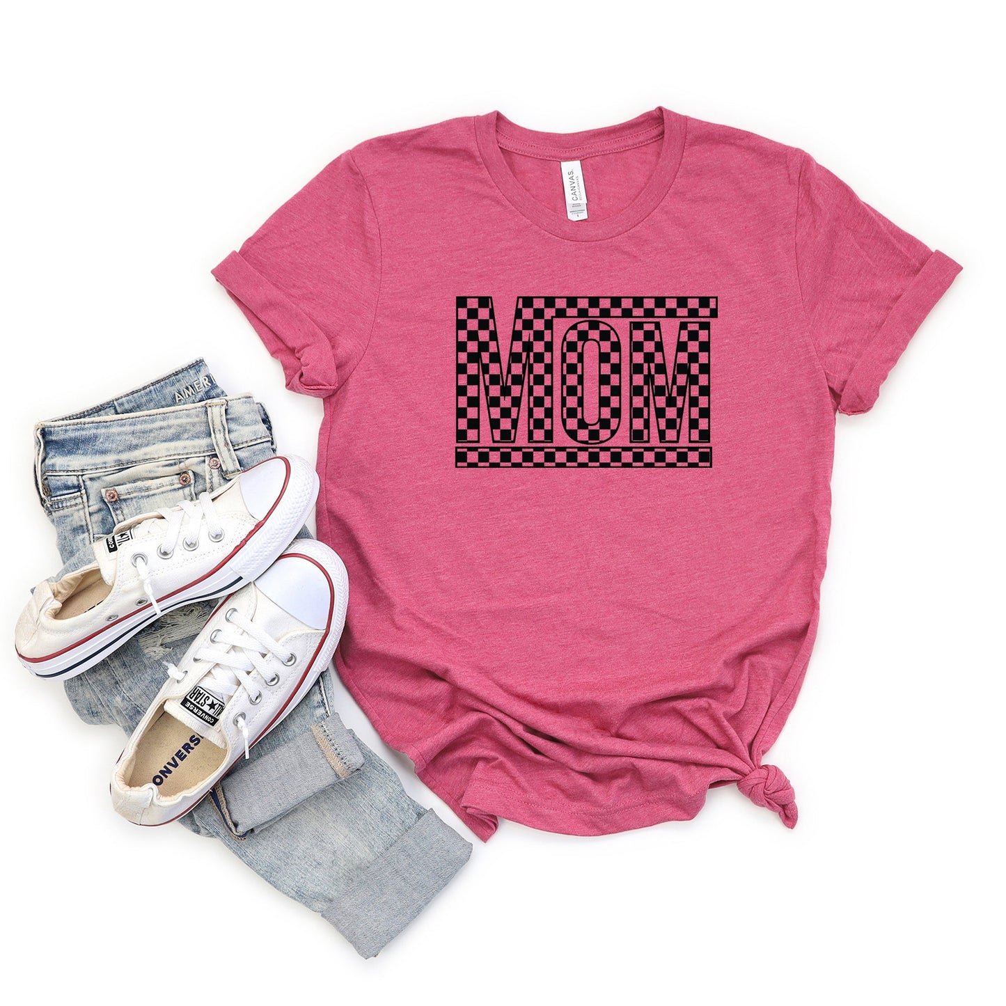 Mom Checkered Box | Short Sleeve Graphic Tee