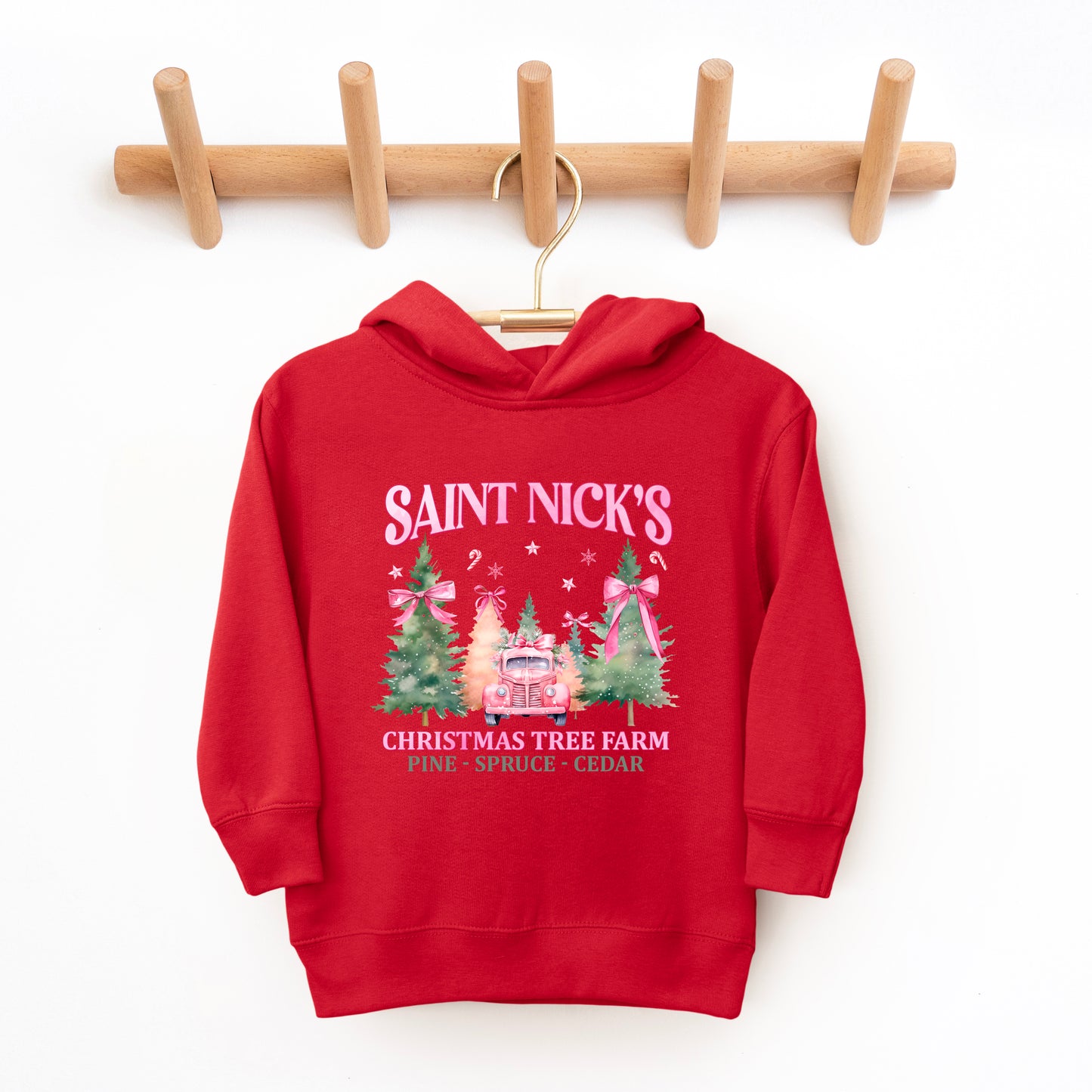 Coquette St. Nick's Tree Farm | Toddler Graphic Hoodie