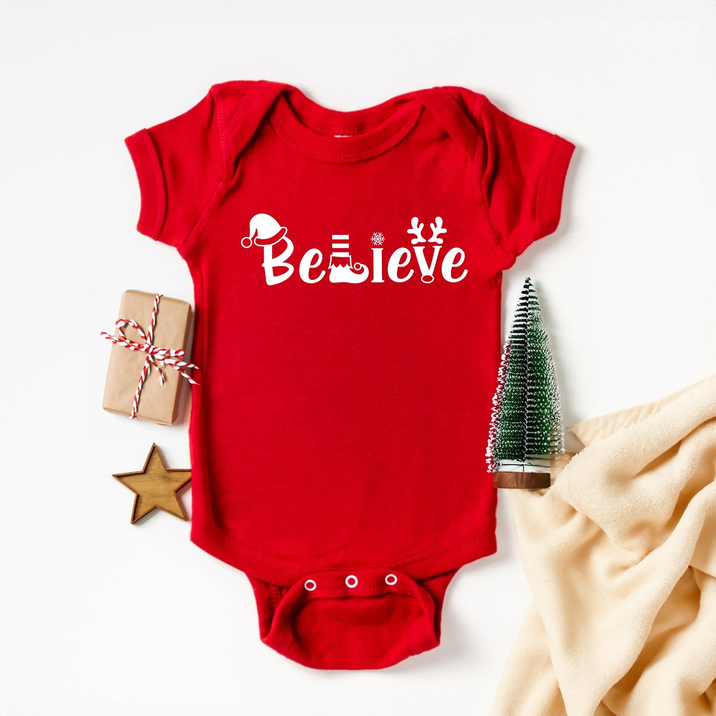 Believe Christmas | Baby Graphic Short Sleeve Bodysuit