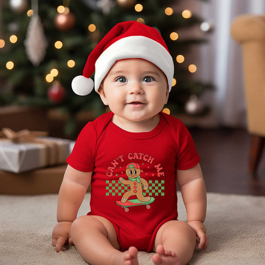 Gingerbread Man Skateboard | Baby Graphic Short Sleeve Bodysuit
