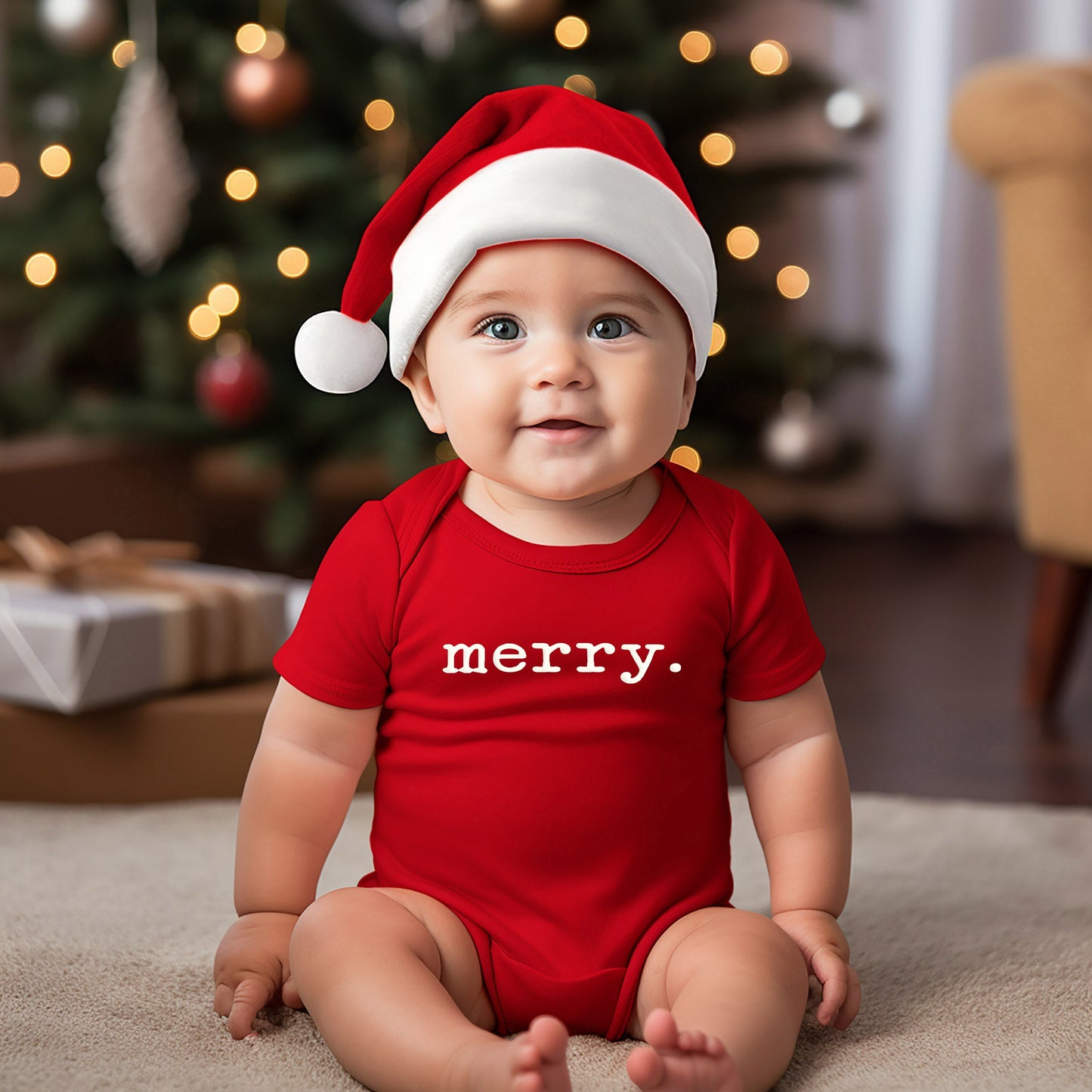 Merry Puff Print | Baby Graphic Short Sleeve Bodysuit