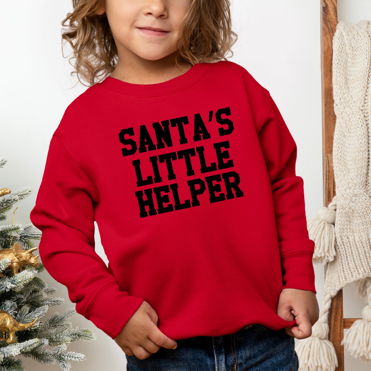 Santa's Little Helper Words | Youth Ultra-Soft Graphic Sweatshirt