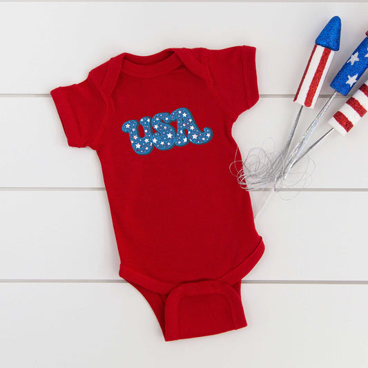 USA Bold Stars | Baby Graphic Short Sleeve Bodysuit