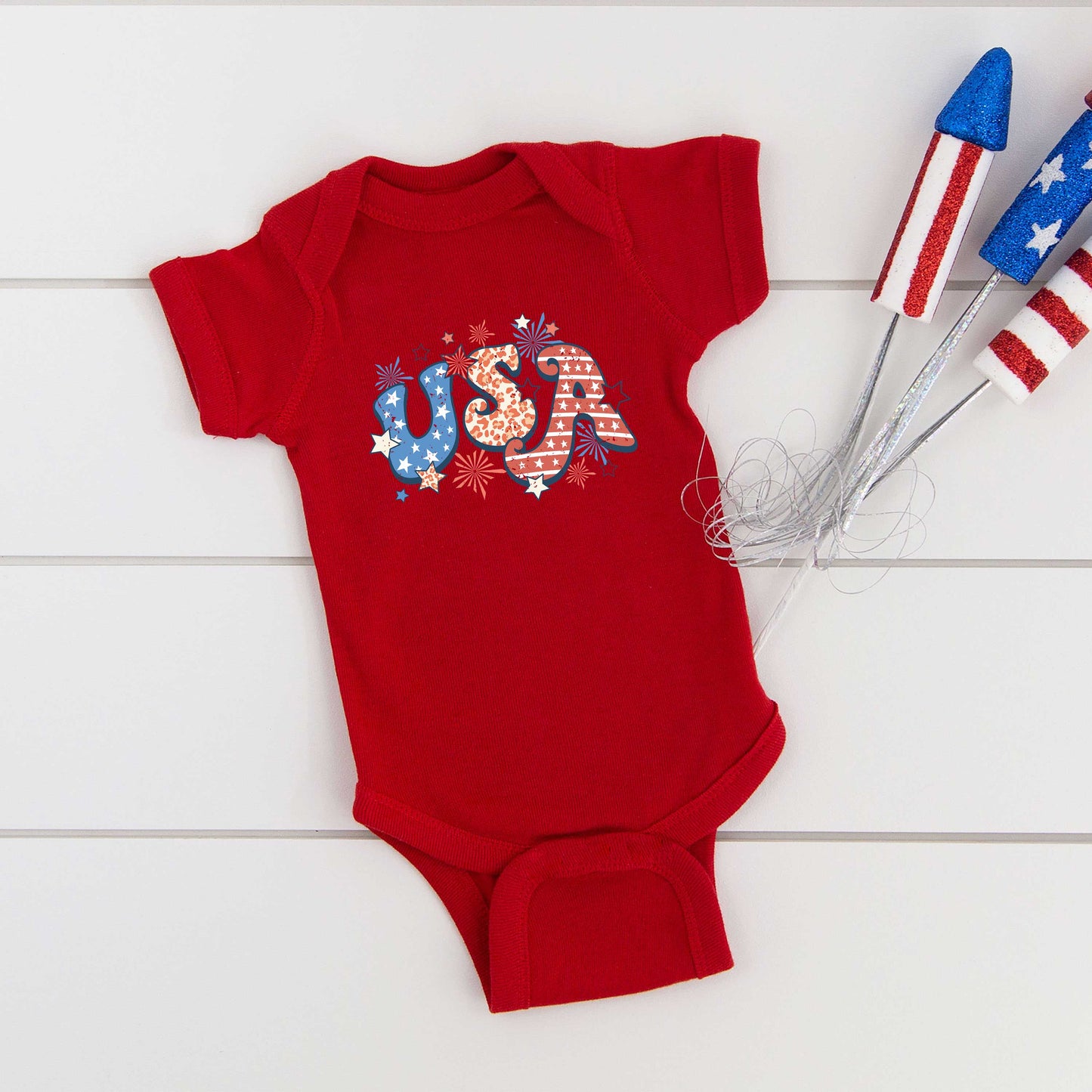 Retro USA | Baby Graphic Short Sleeve Bodysuit
