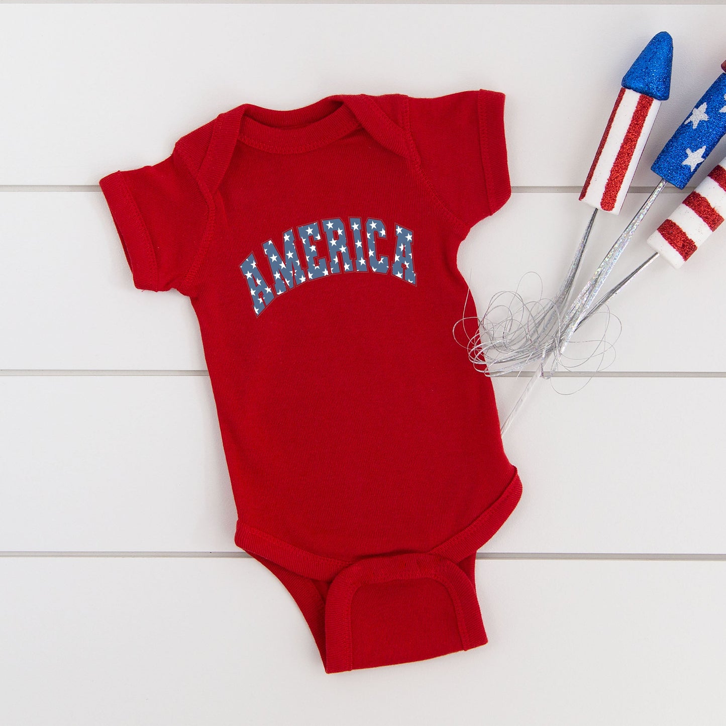 Retro America Stars | Baby Graphic Short Sleeve Bodysuit