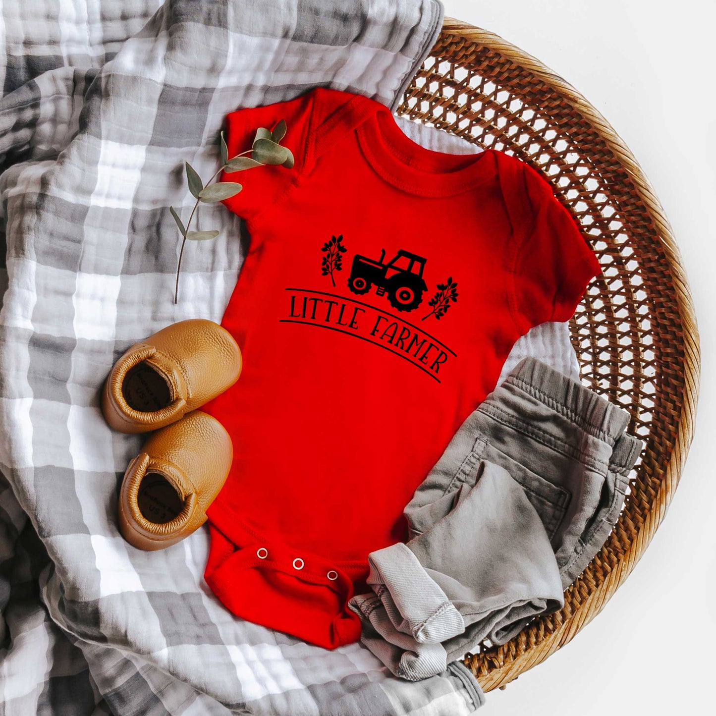 Little Farmer Tractor | Baby Graphic Short Sleeve Bodysuit