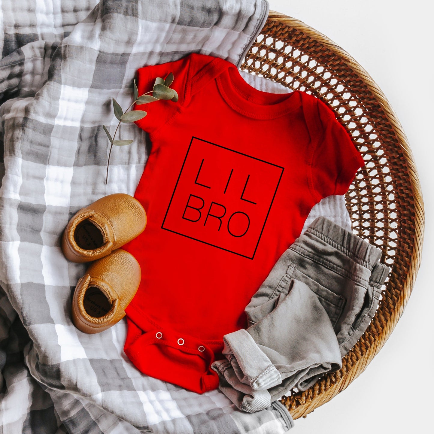 Lil Bro Square | Baby Graphic Short Sleeve Bodysuit