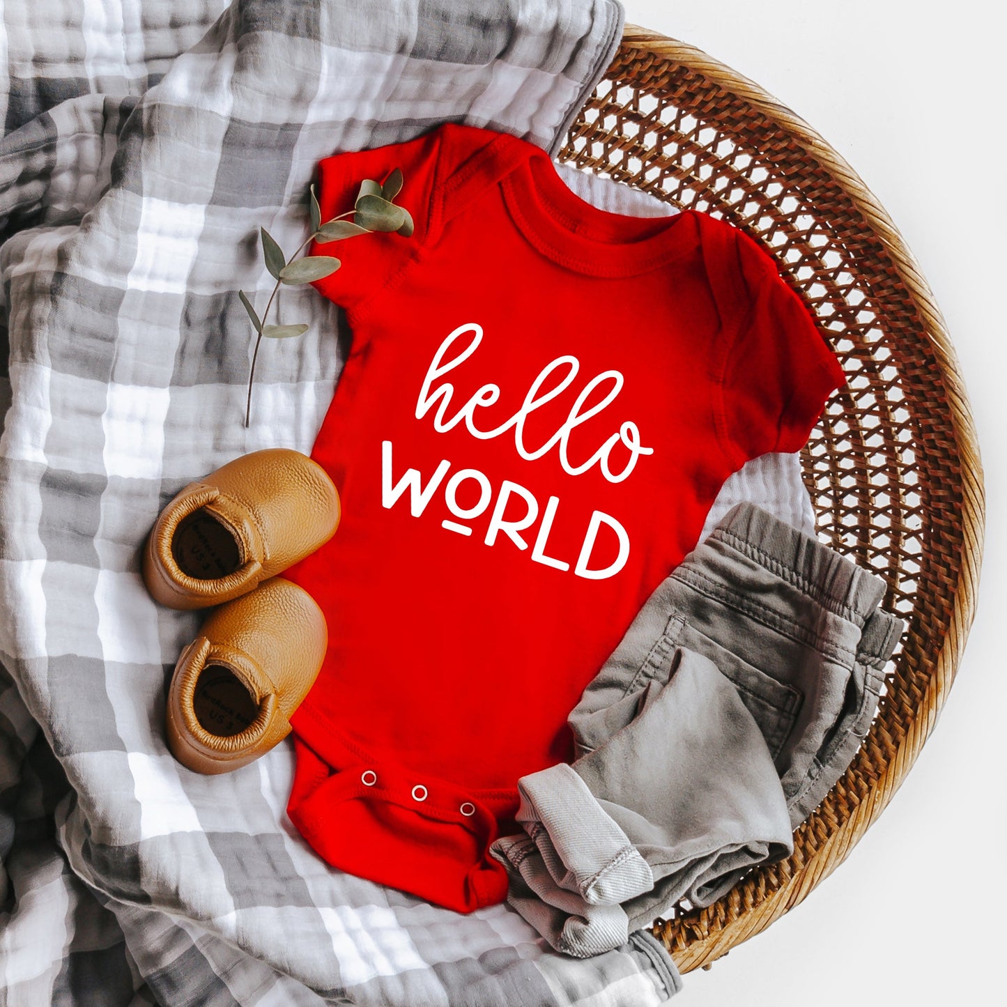 Hello World | Baby Graphic Short Sleeve Bodysuit