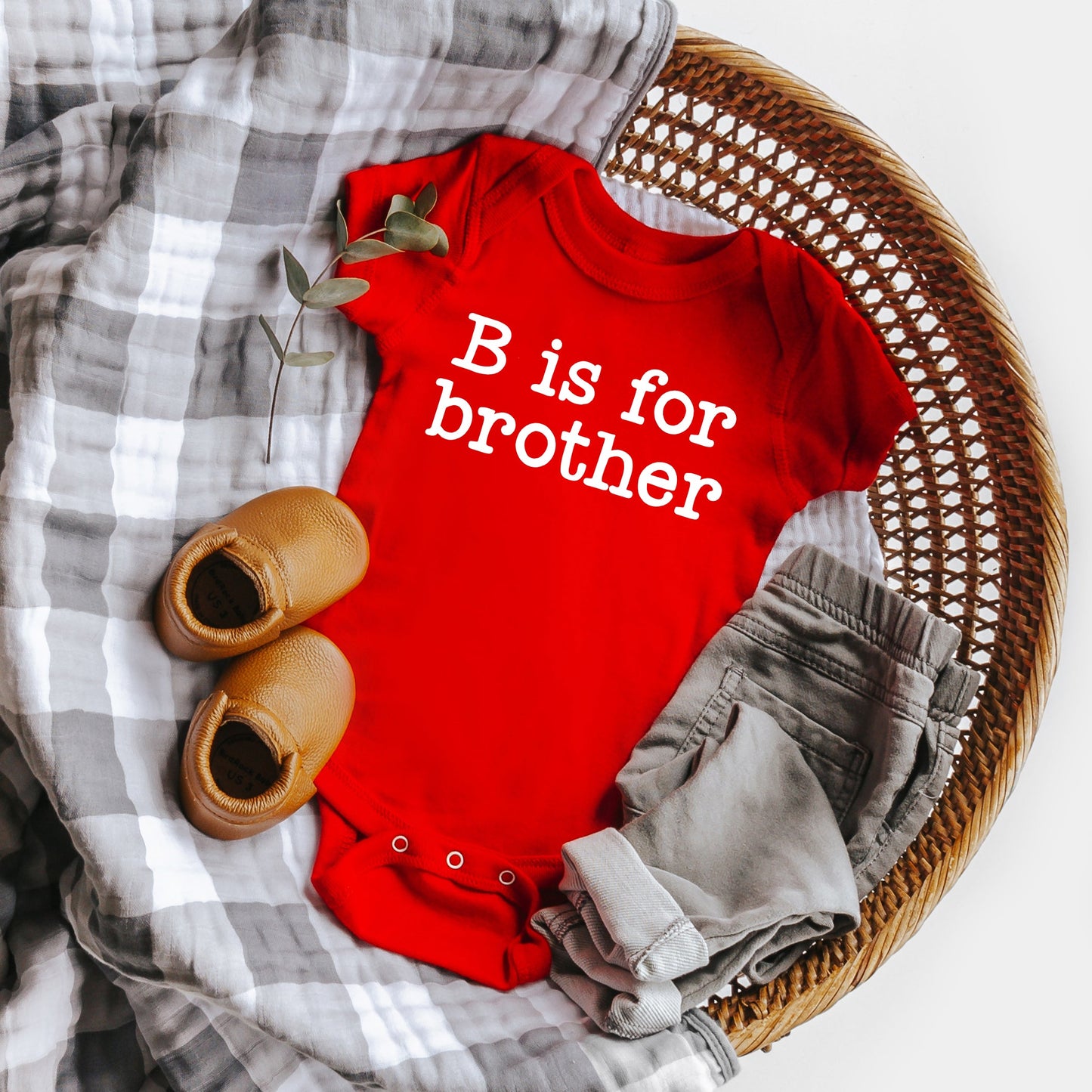 B Is For Brother | Baby Graphic Short Sleeve Bodysuit