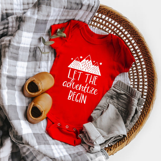 Let The Adventure Begin Mountains | Baby Graphic Short Sleeve Bodysuit