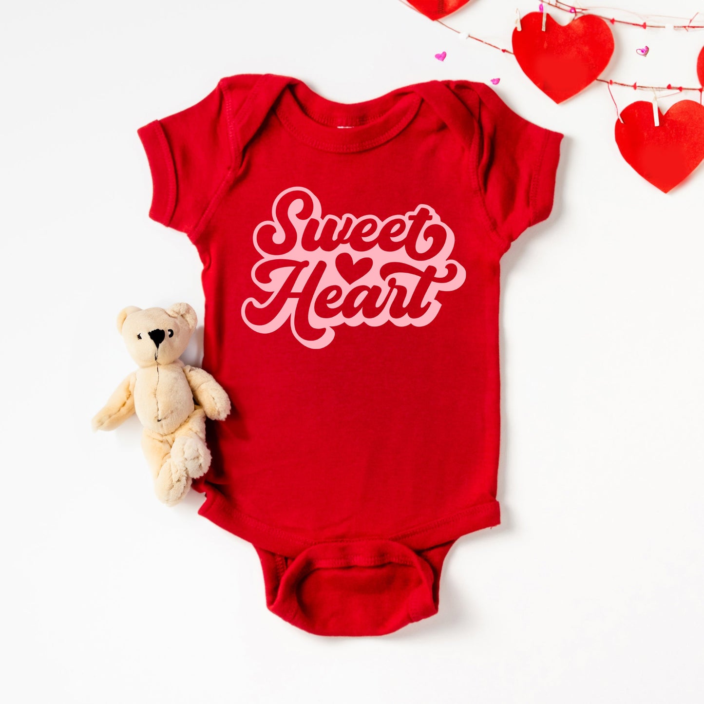 Sweet Heart With Heart | Baby Graphic Short Sleeve Bodysuit