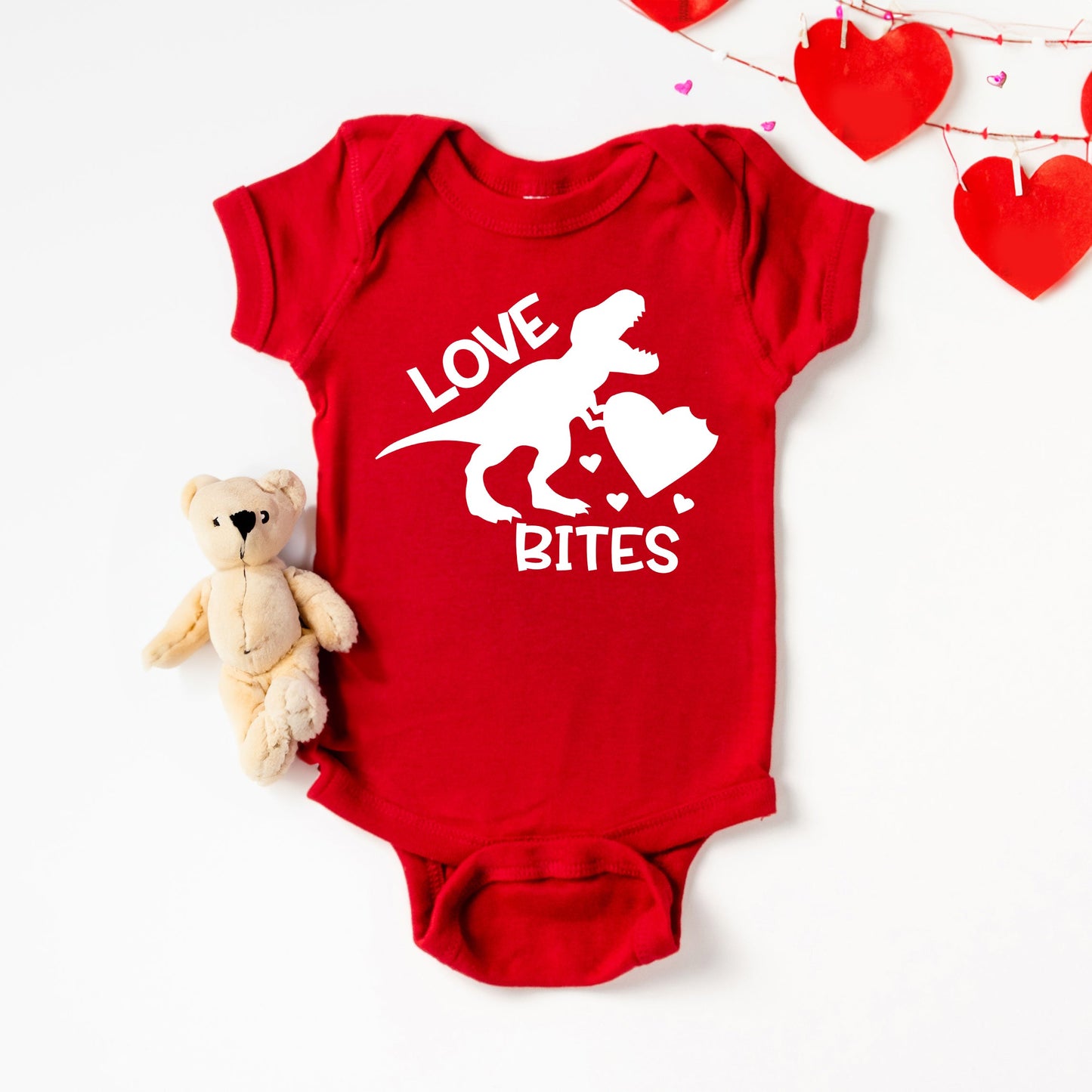 Love Bites Dinosaur | Baby Graphic Short Sleeve Bodysuit