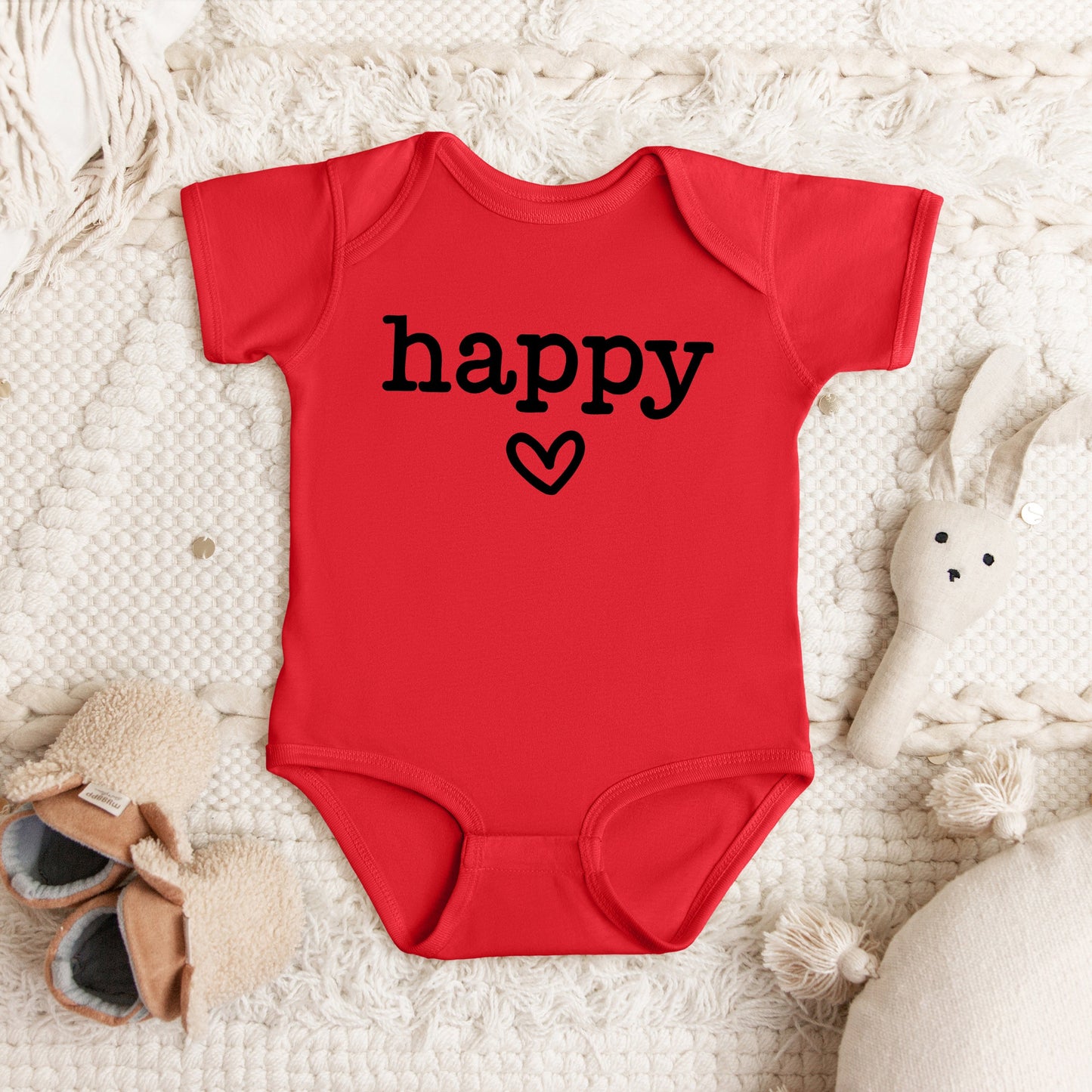 Happy Heart | Baby Graphic Short Sleeve Bodysuit
