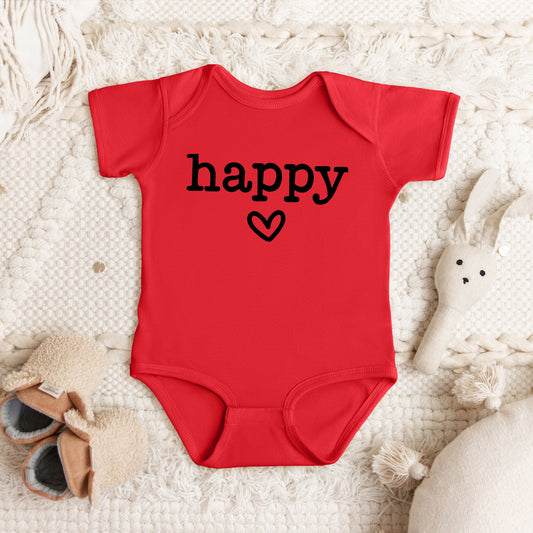 Happy Heart | Baby Graphic Short Sleeve Bodysuit
