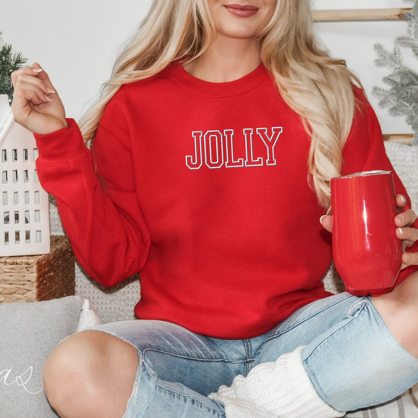 Embroidered Jolly | Sweatshirt