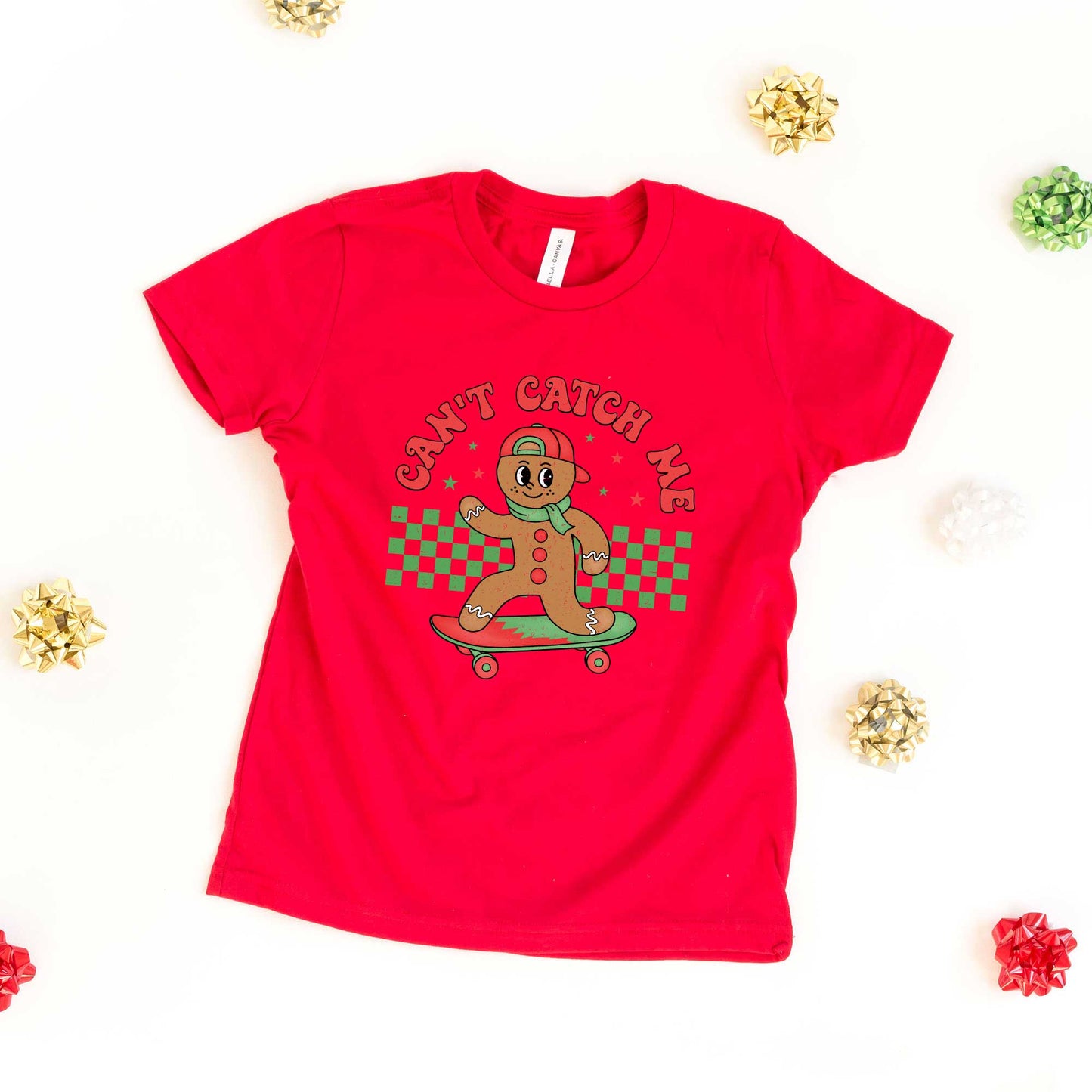 Gingerbread Man Skateboard | Youth Graphic Short Sleeve Tee