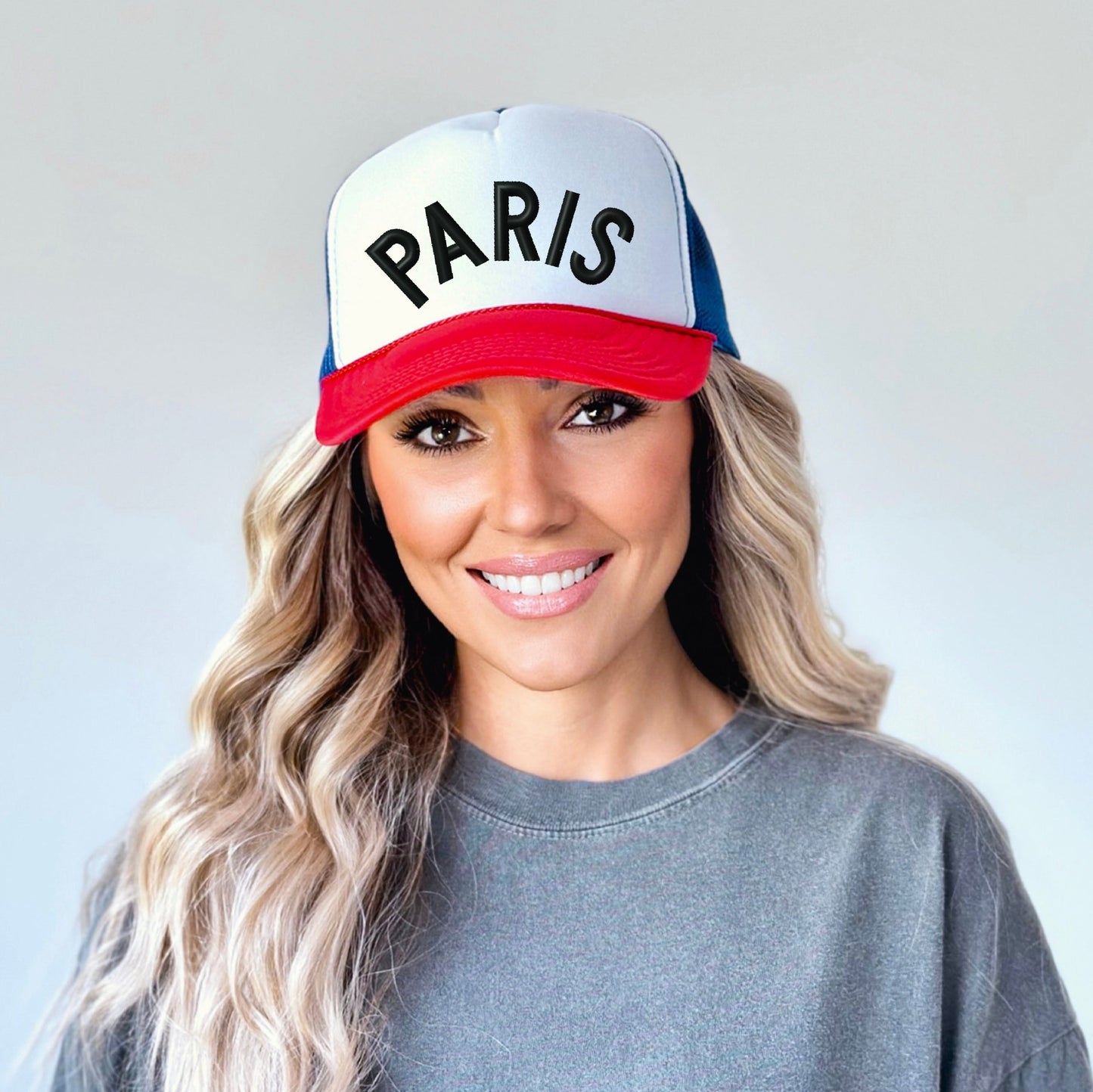 Embroidered Paris Arched | Foam Trucker Hat
