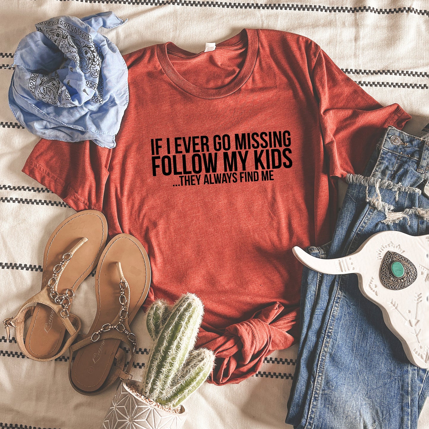 If Missing Follow My Kids | Short Sleeve Graphic Tee