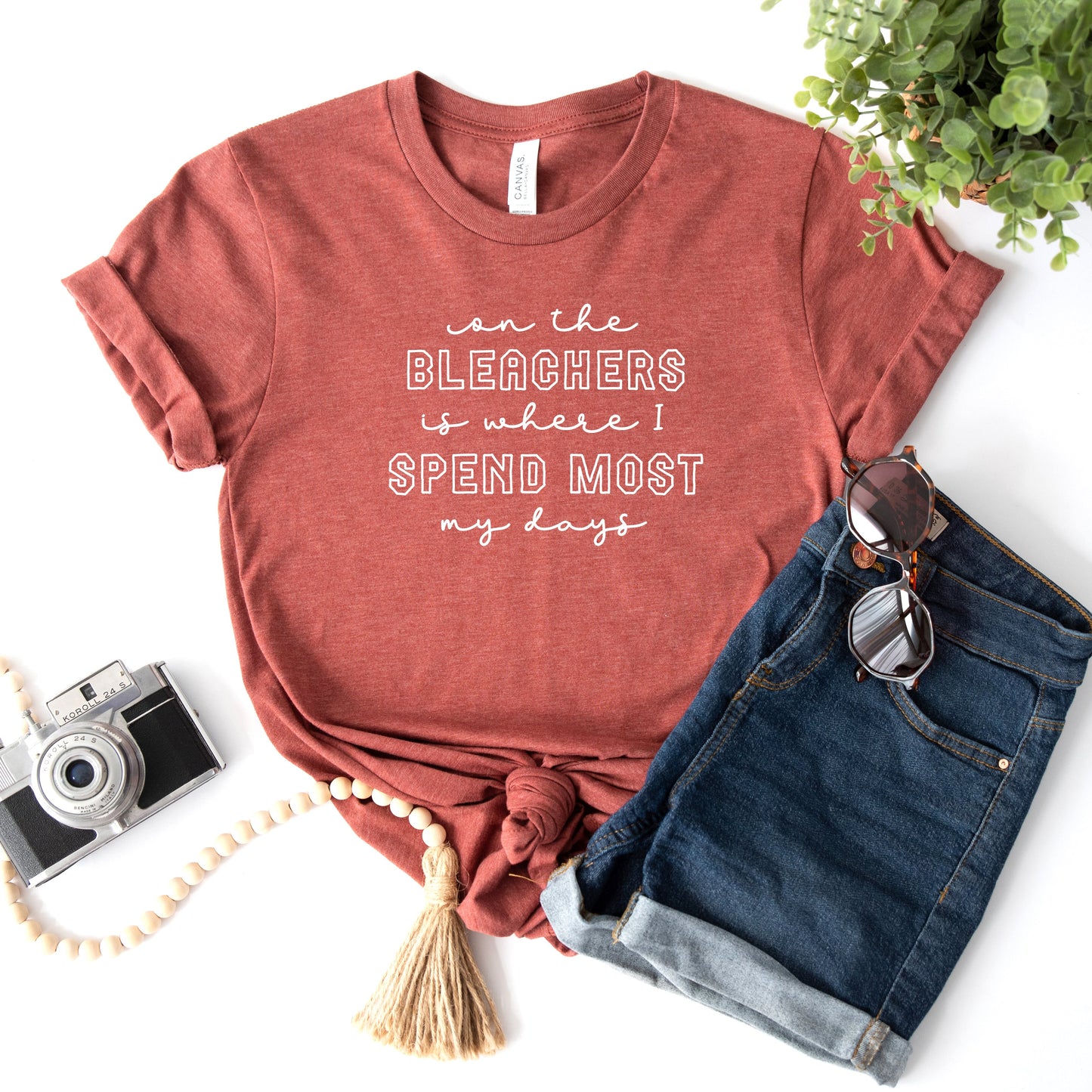 On The Bleachers Is Where I Spend Most My Days | Short Sleeve Graphic Tee