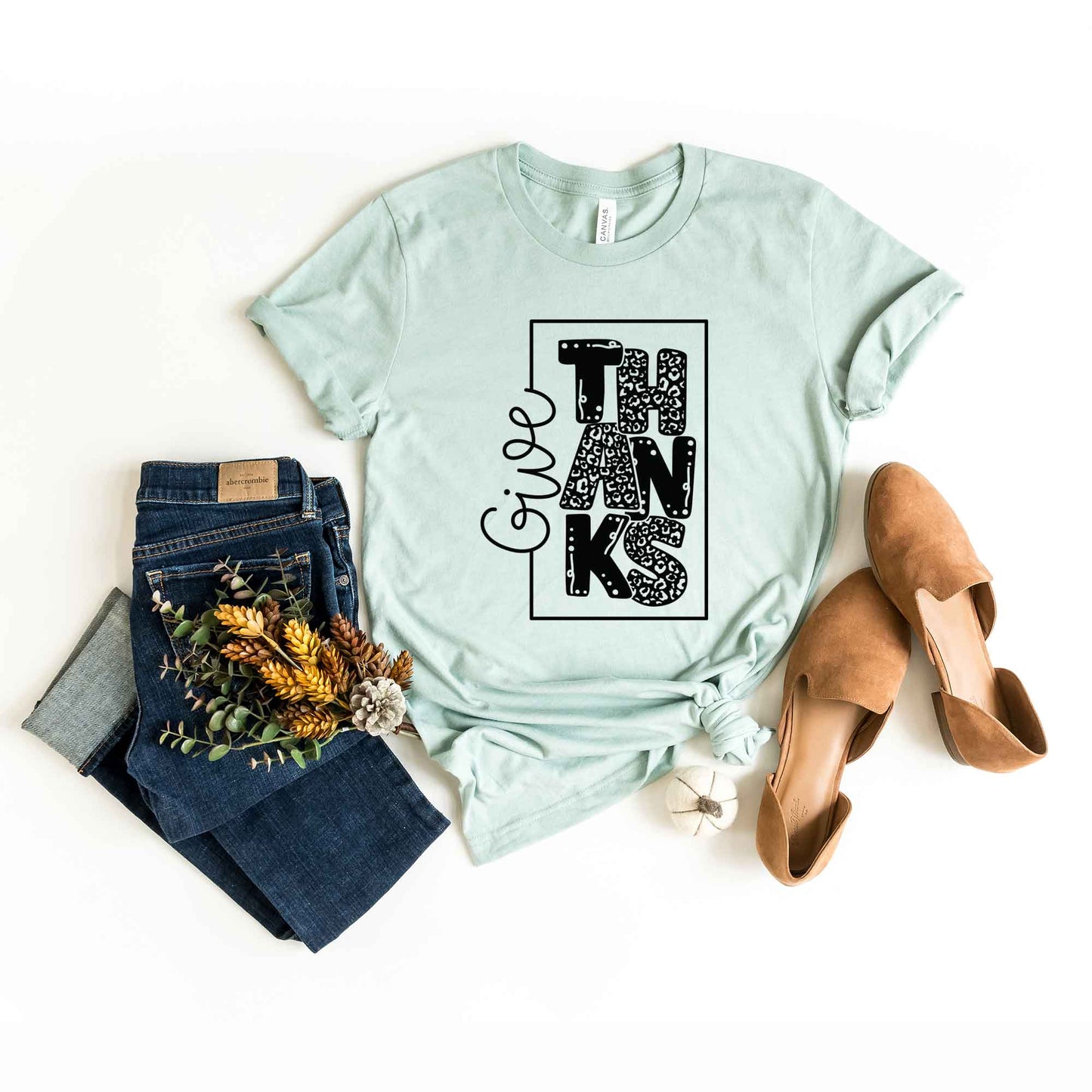 Give Thanks Square | Short Sleeve Crew Neck