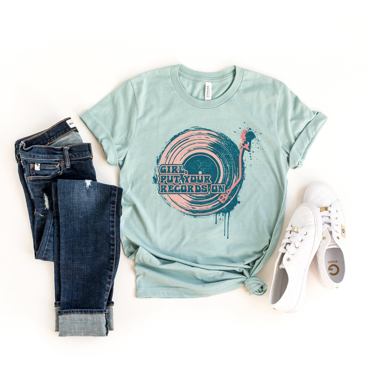 Girl Put Your Records On | Short Sleeve Crew Neck