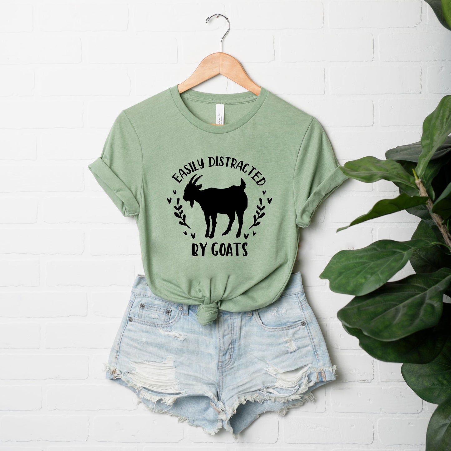 Easily Distracted By Goats | Short Sleeve Graphic Tee