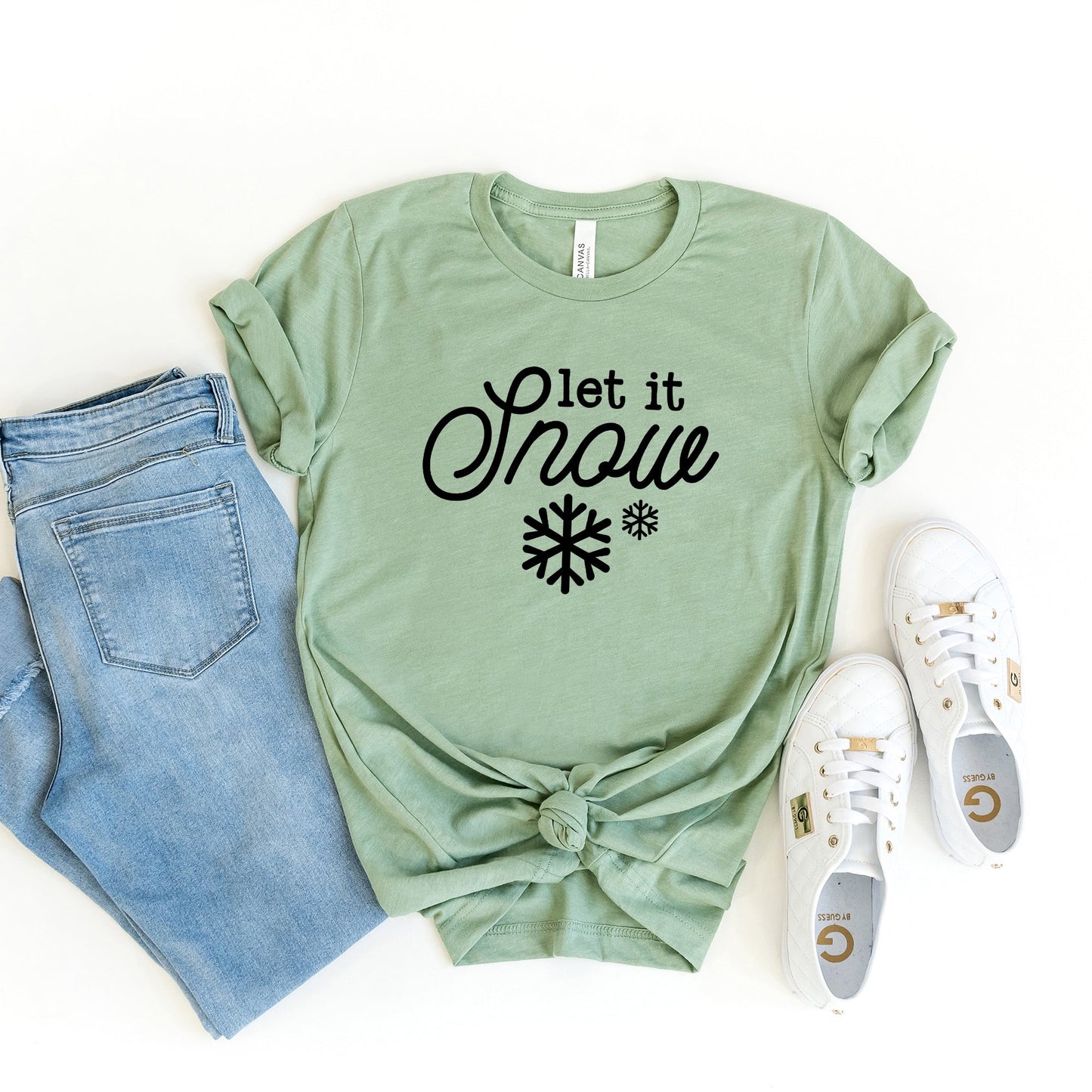 Let It Snow Snowflake | Short Sleeve Graphic Tee