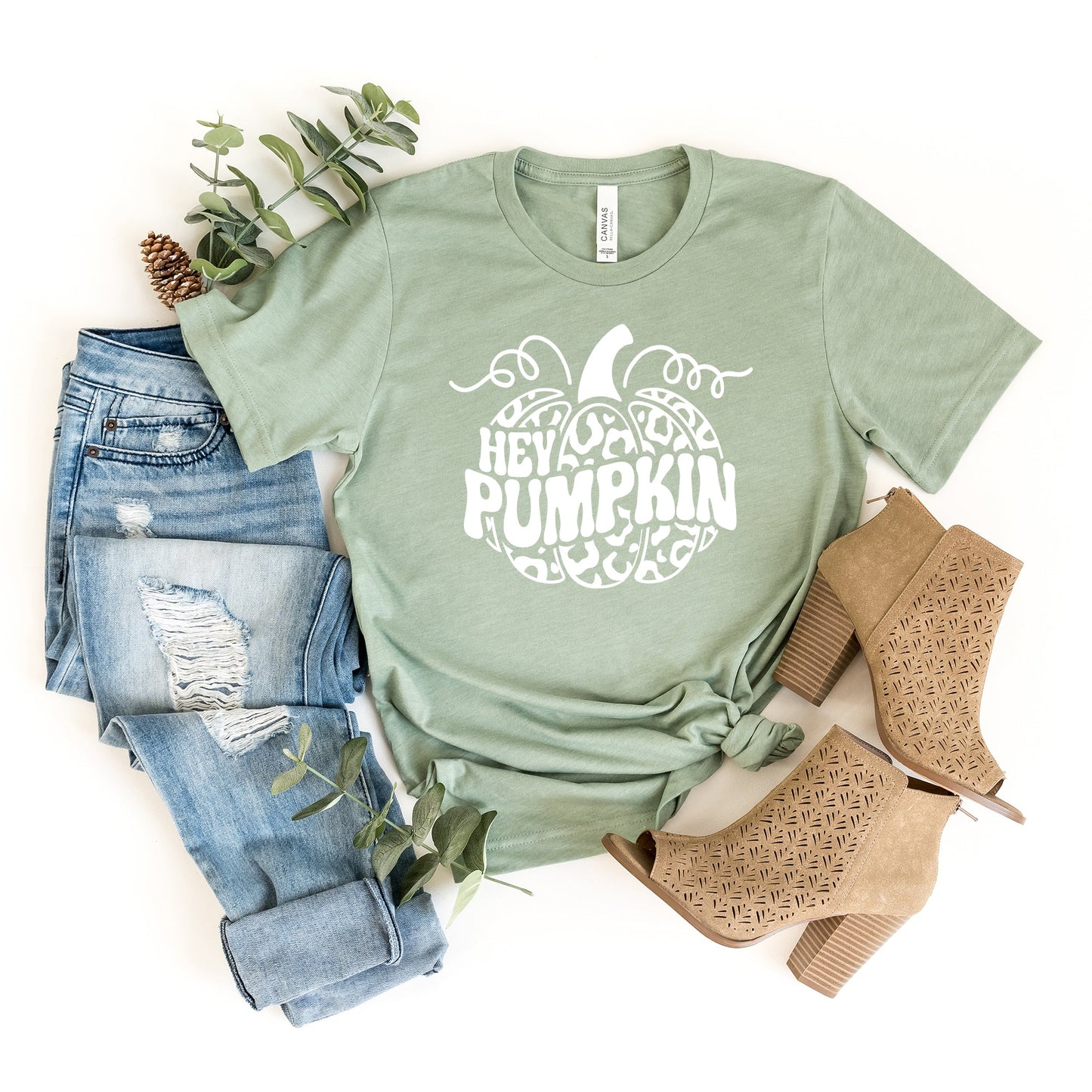Leopard Hey Pumpkin | Short Sleeve Graphic Tee