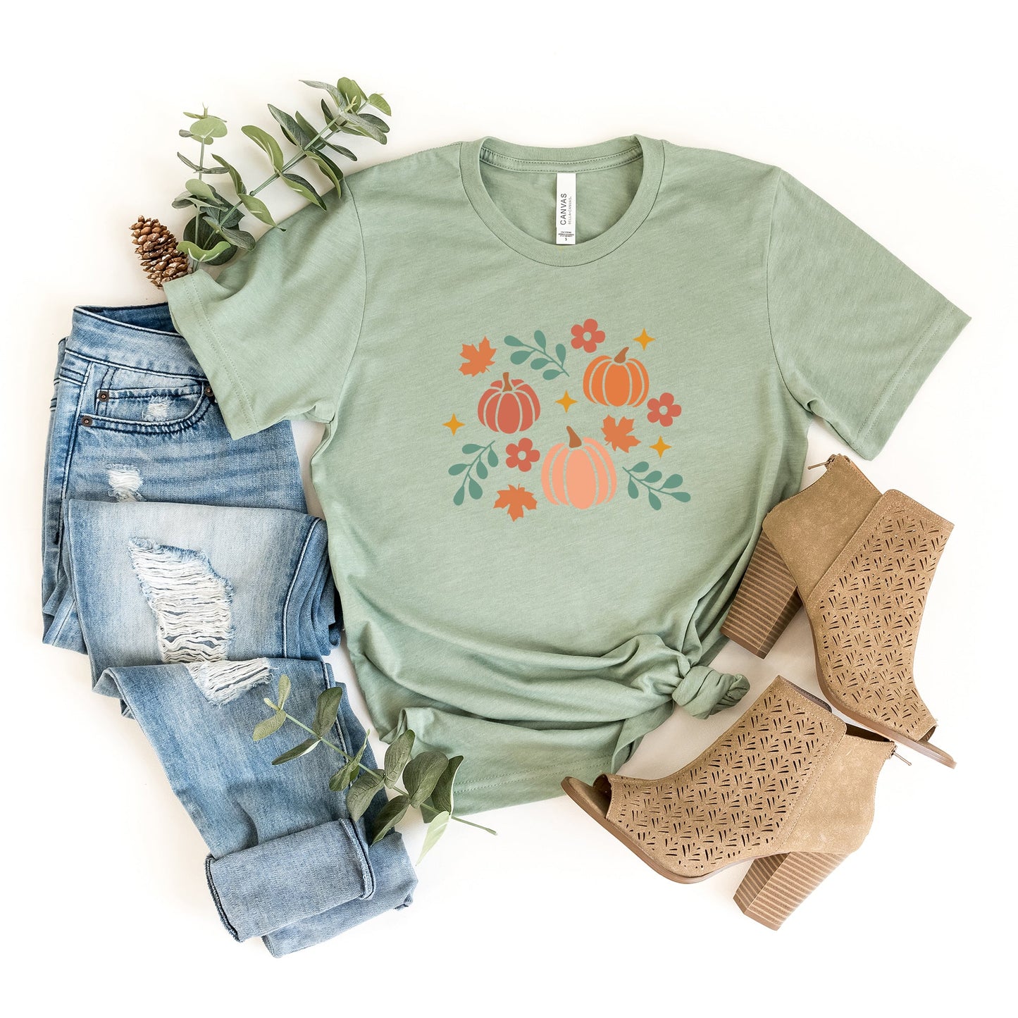 Pastel Pumpkins | Short Sleeve Crew Neck