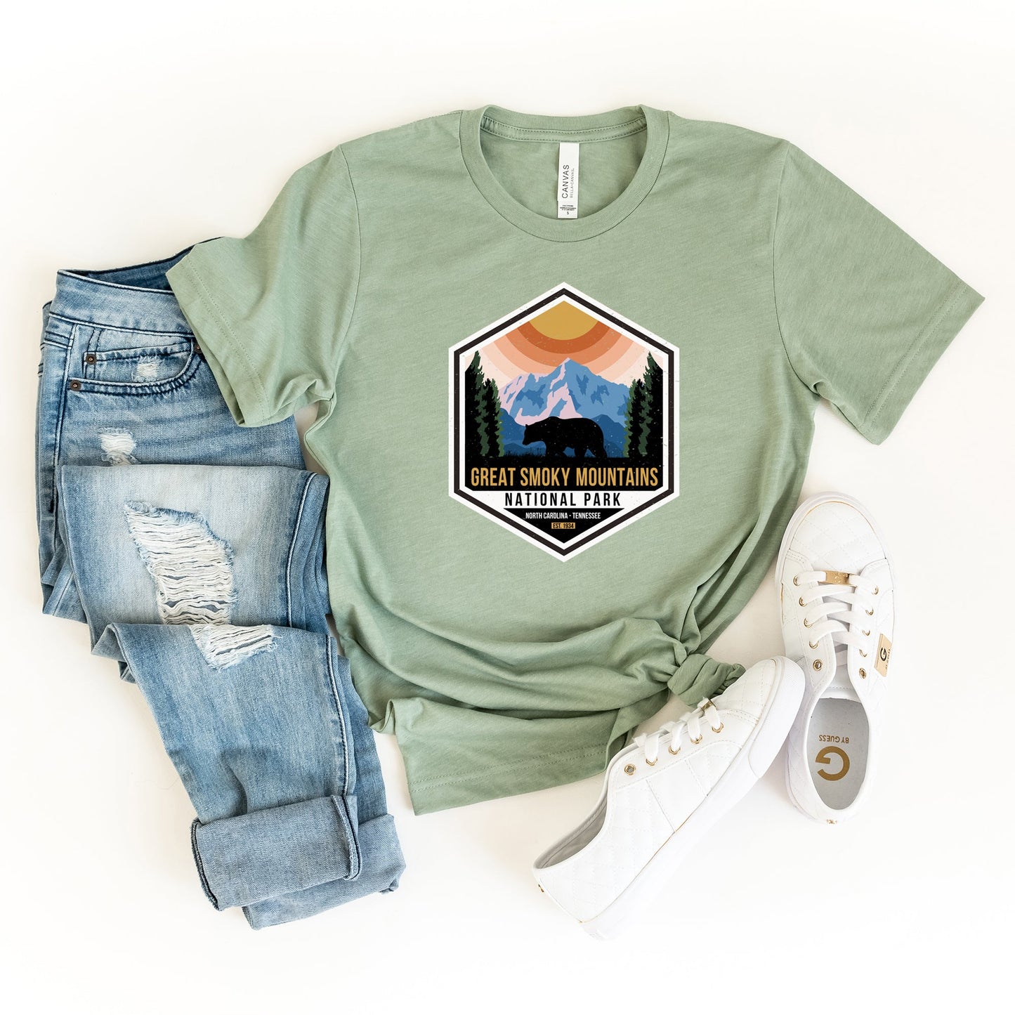 Great Smoky Mountains National Park Badge | Short Sleeve Graphic Tee