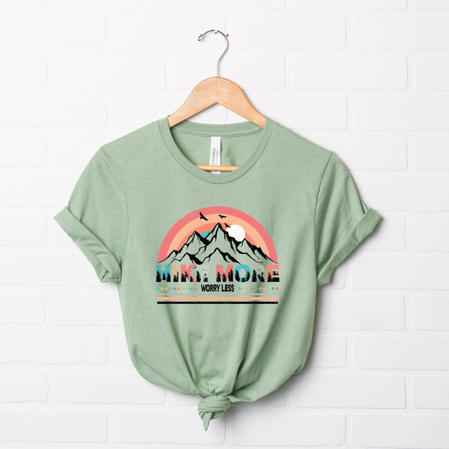 Hike More Worry Less Colorful | Short Sleeve Graphic Tee