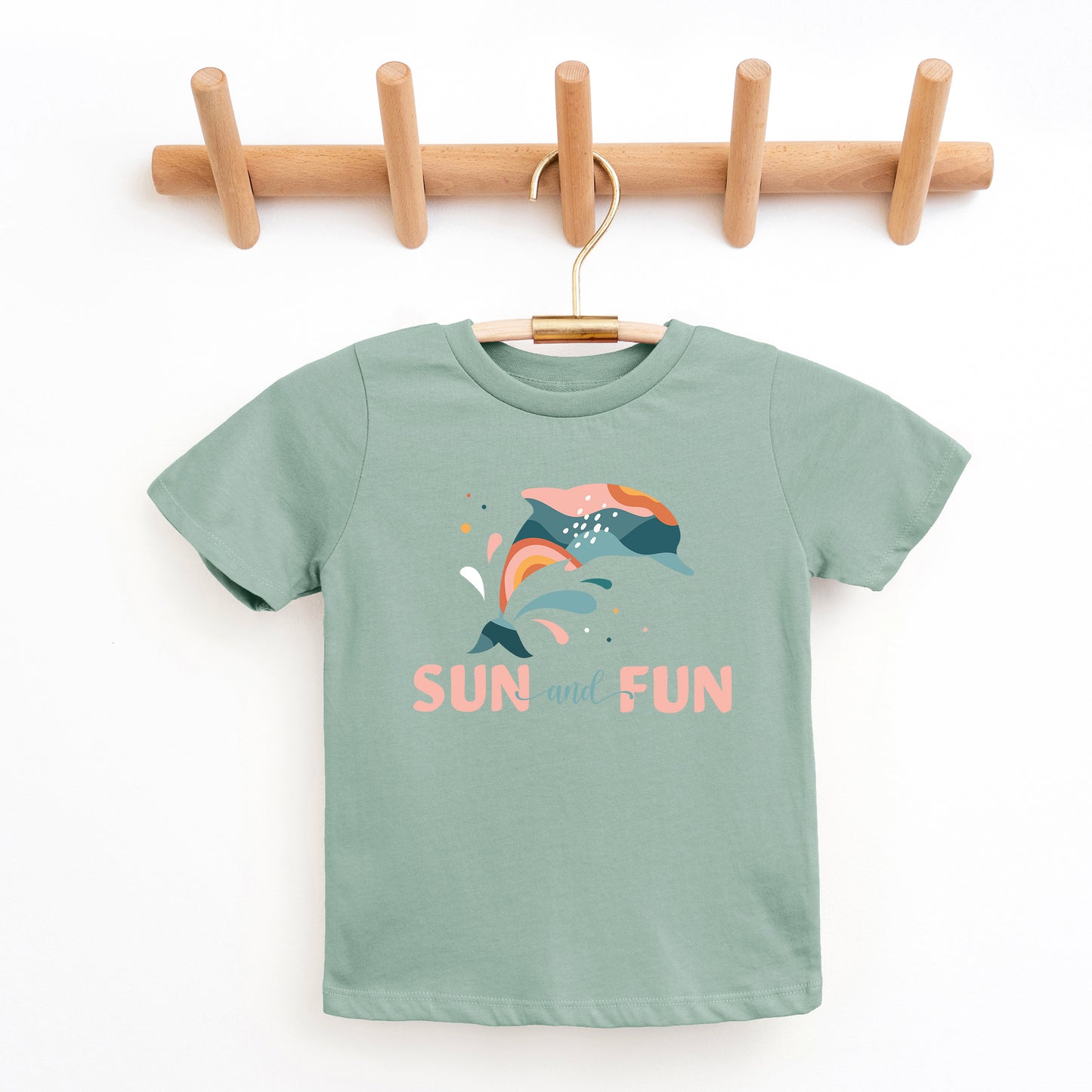 Boho Sun And Fun Dolphin | Youth Short Sleeve Crew Neck
