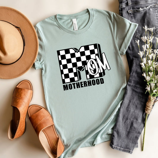 Mom Motherhood Checkered | Short Sleeve Graphic Tee