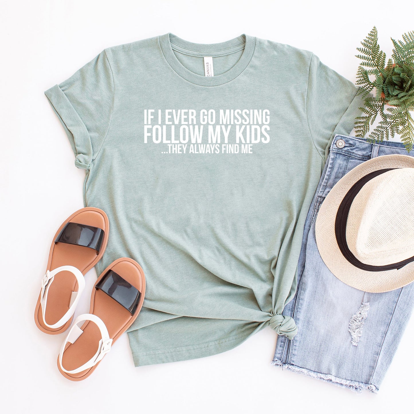 If Missing Follow My Kids | Short Sleeve Graphic Tee