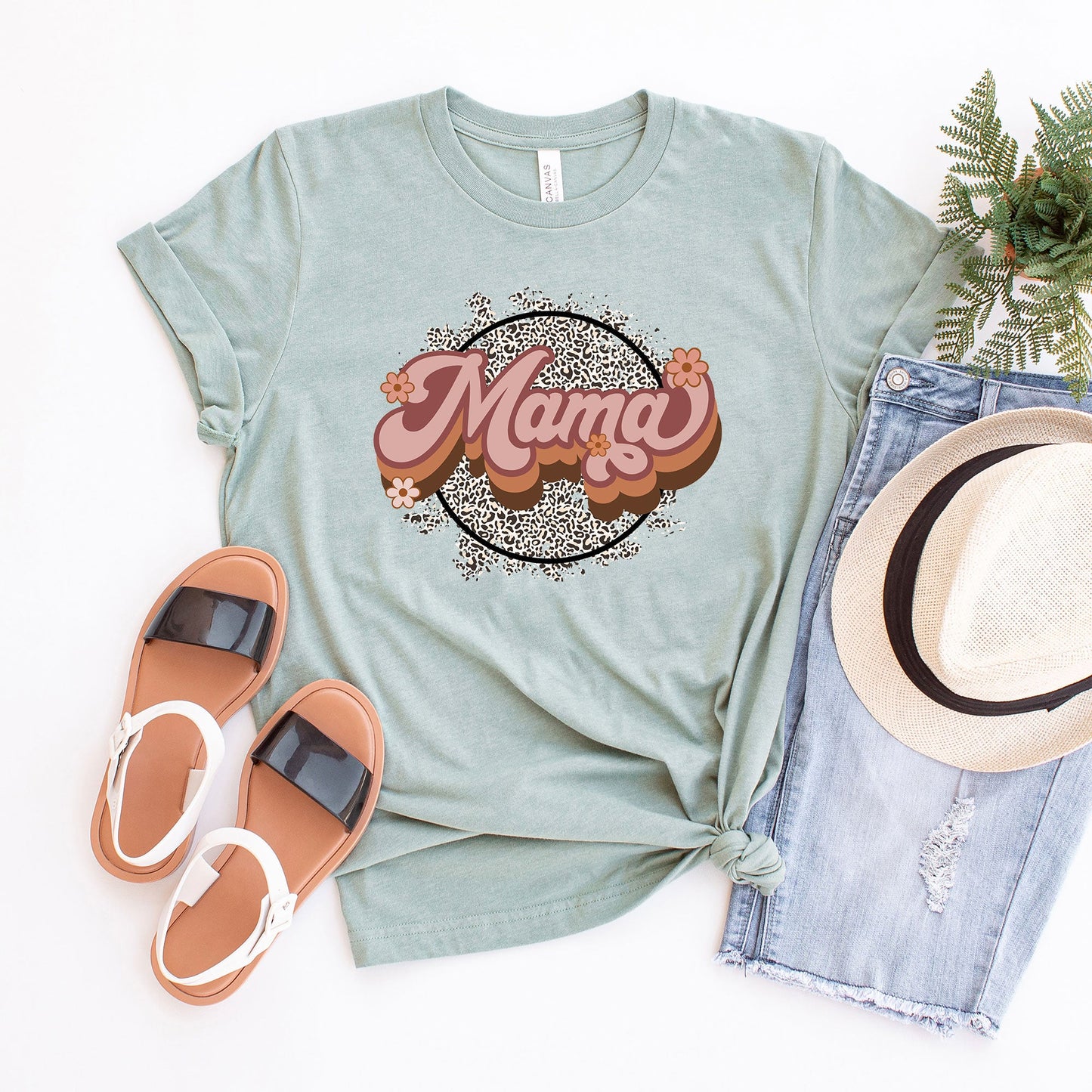 Mama Leopard Circle | Short Sleeve Graphic Tee