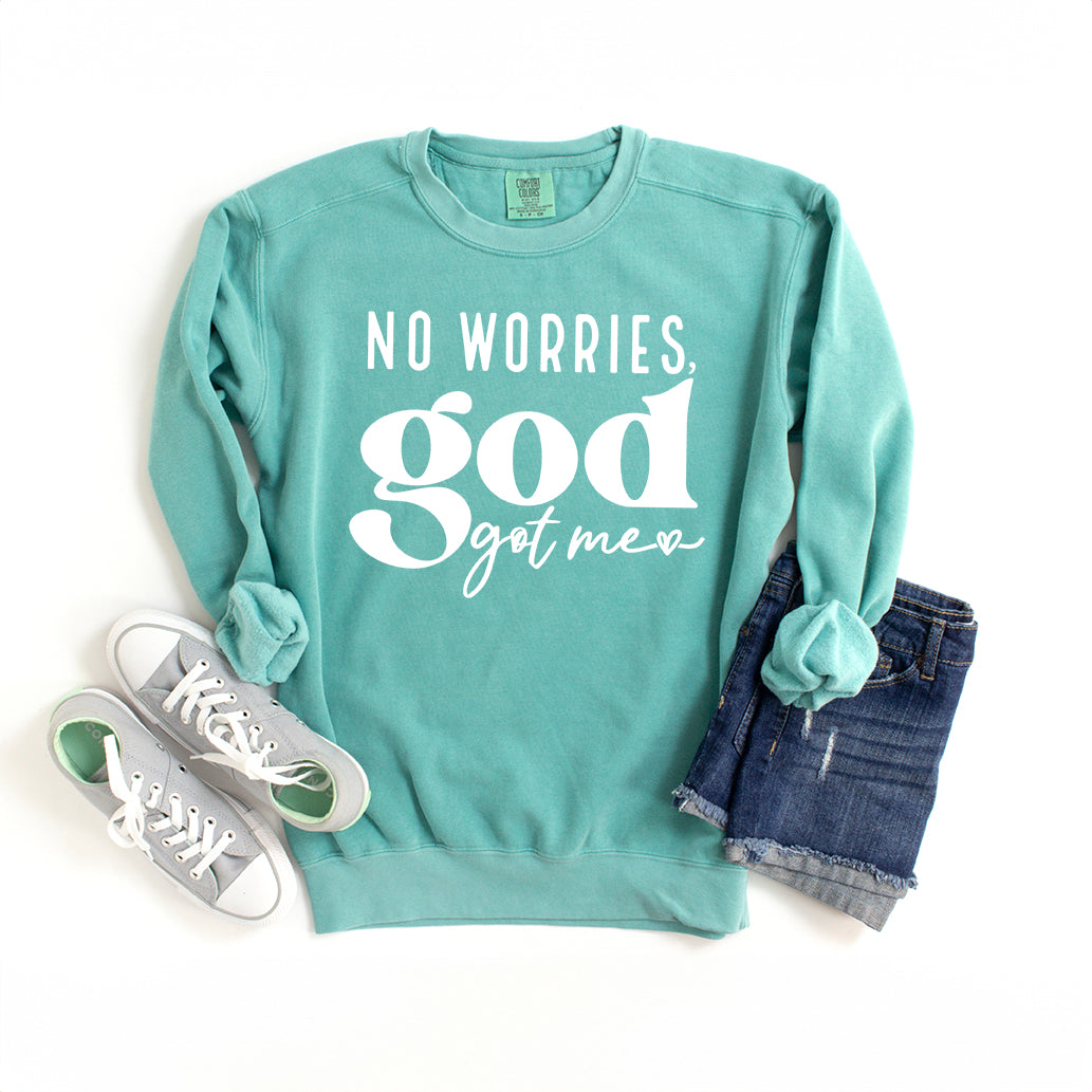 No Worries God Got Me | Garment Dyed Sweatshirt