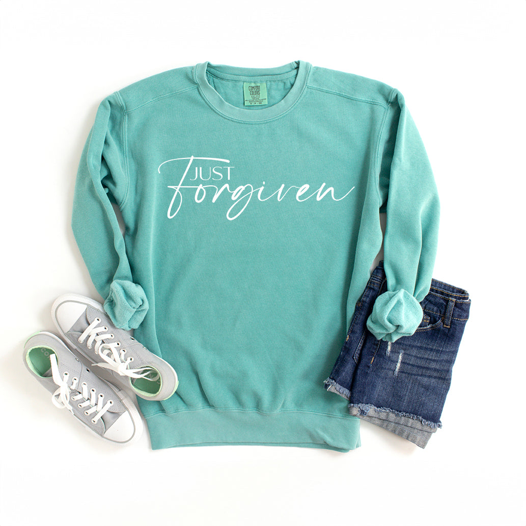 Just Forgiven Cursive | Garment Dyed Sweatshirt