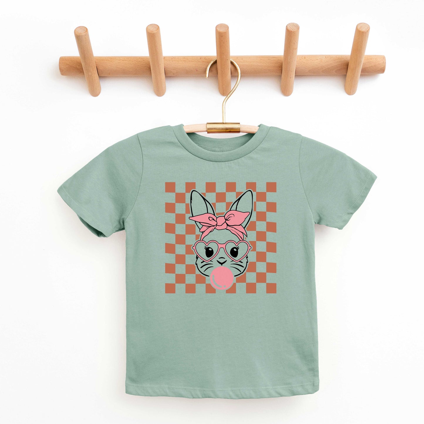Checkered Bunny | Youth Short Sleeve Crew Neck